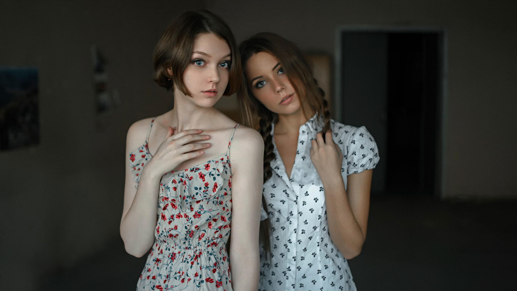 two girls, George Chernyadev, friend, Two, Ola Pushkina, Kseniya Kokoreva, 1080P, HD Wallpaper