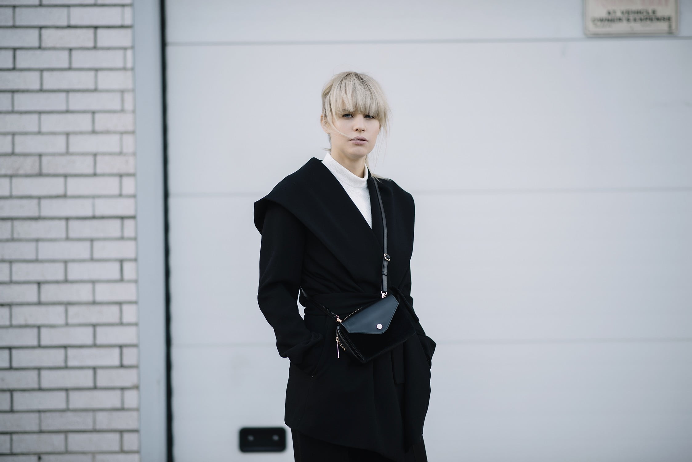 front view, one person, young adult, hair, built structure, black coat, business, 1080P, suit, well-dressed, hands in pockets, blonde, hairstyle, business person, HD Wallpaper