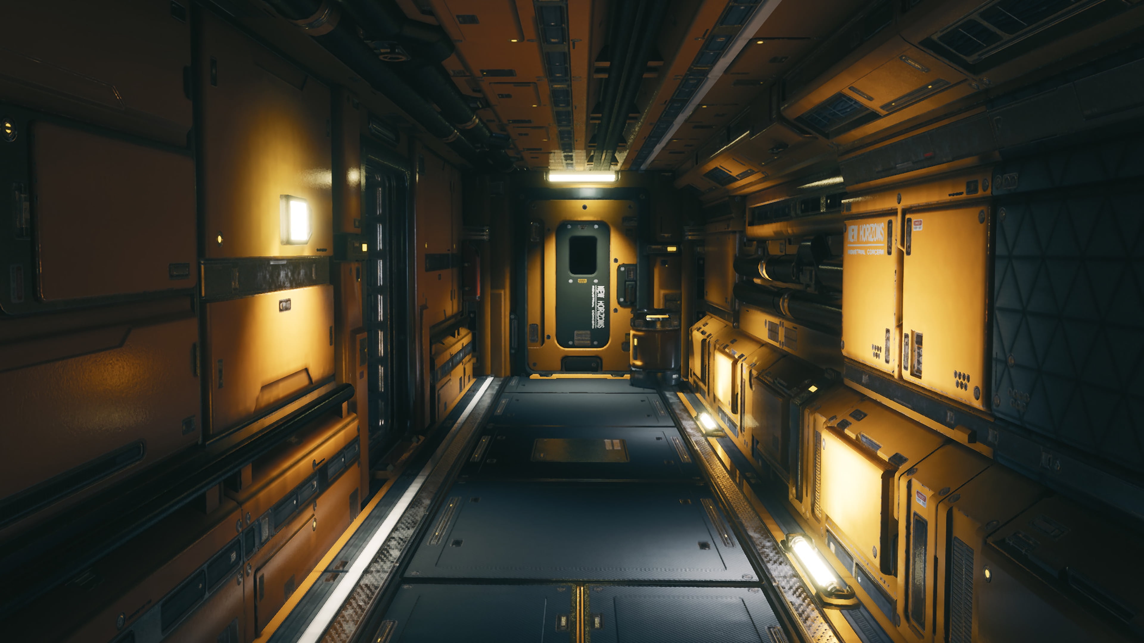 4K, glowing, the way forward, lighting equipment, diminishing perspective, ceiling, direction, illuminated, premise, no people, sci-fi, wall - building feature, HD Wallpaper