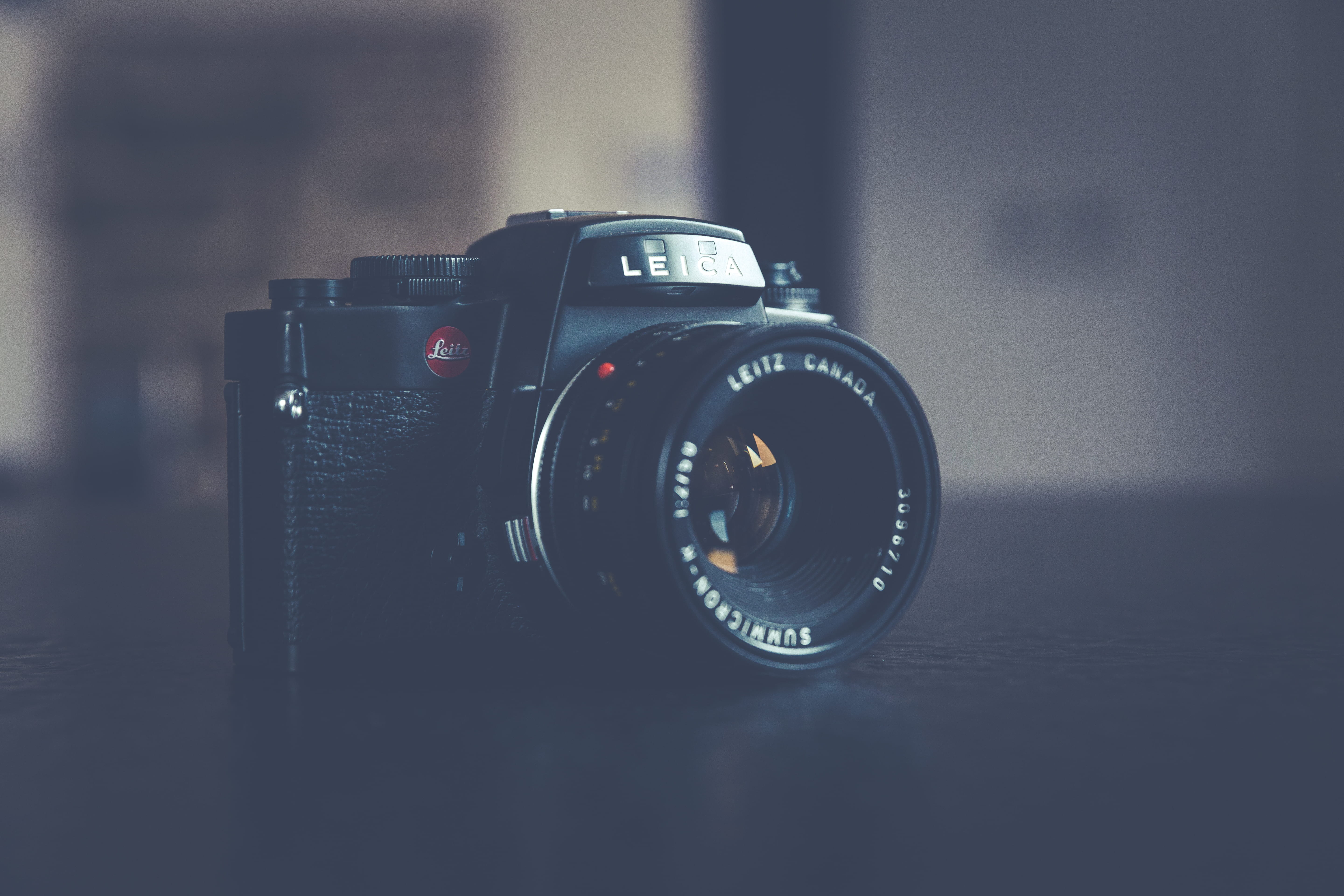 photographing, 5K, focus on foreground, camera, table, vintage, close-up, black, wooden, photographic equipment, lens, old, white, slr camera, inside, HD Wallpaper