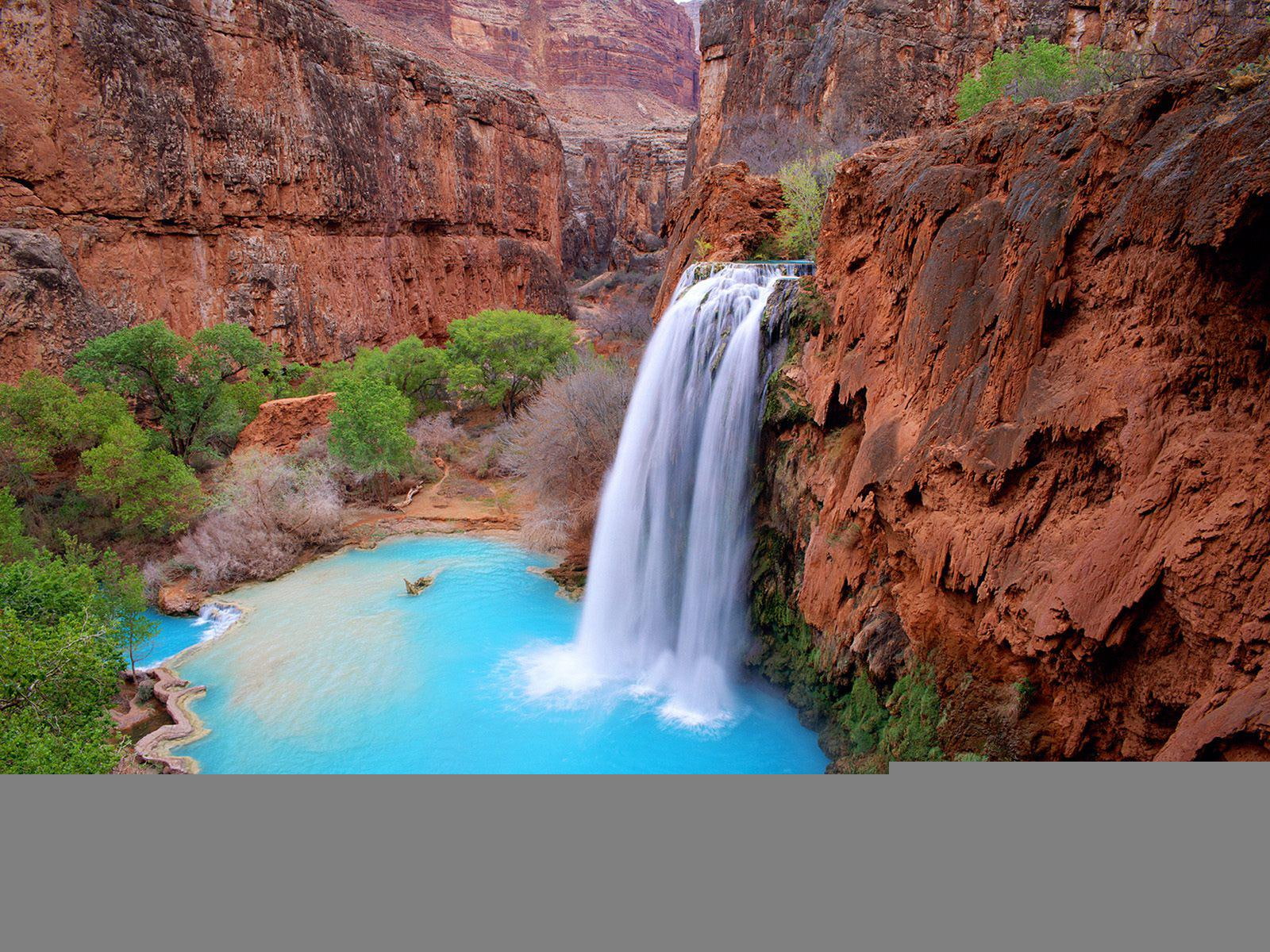havasu, waterfalls, arizona, formation, rocks, 720P, desktop, falls, HD Wallpaper