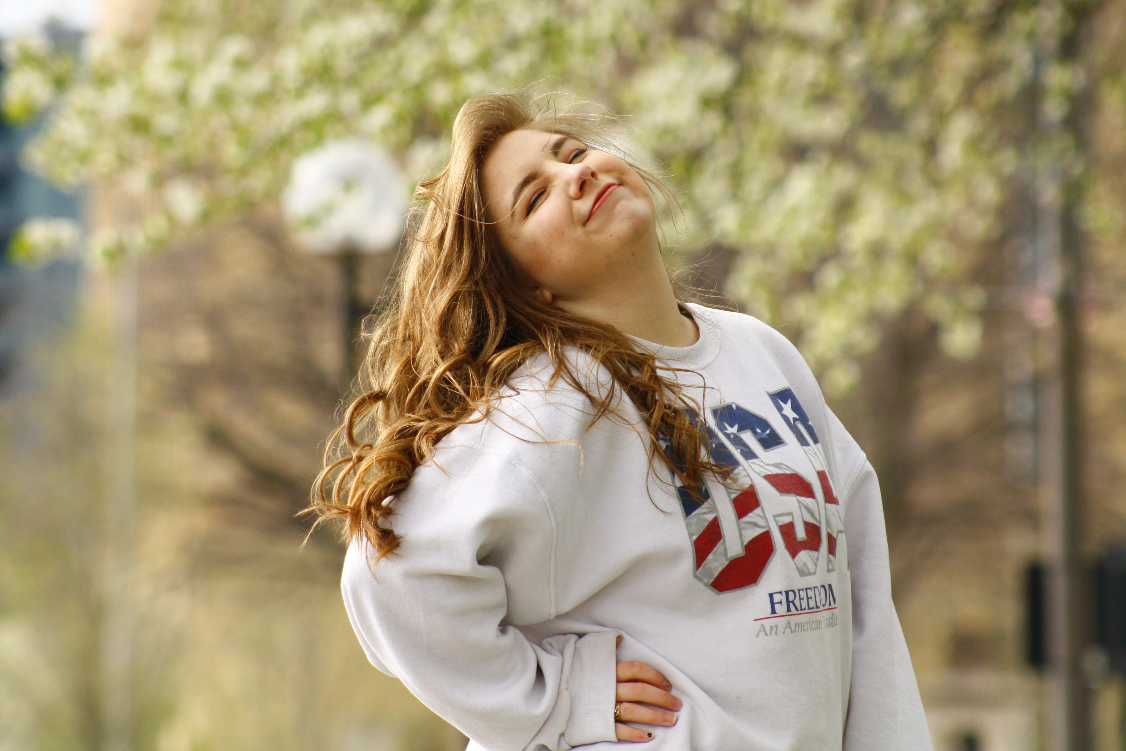 standing, adult, smiling, love, contemplation, wearing, park, pose, photoshoot, nature, emotion, street, shirt, selective, usa, outdoors, beauty, hairstyle, HD Wallpaper