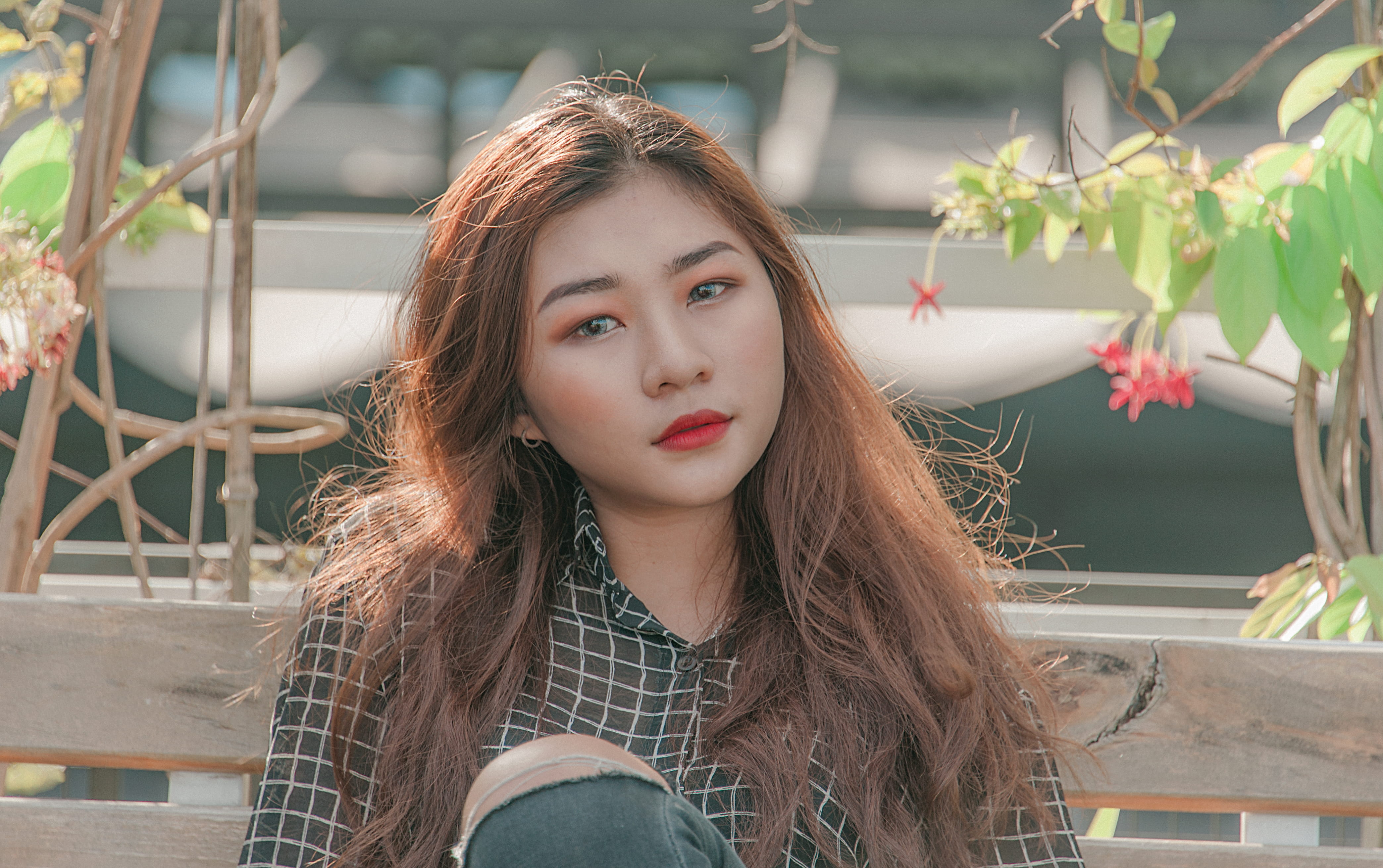young, fashion, summer, beautiful woman, leisure activity, woman, closeup, contemplation, Asian, 4K, wear, model, relaxation, lifestyles, young women, HD Wallpaper