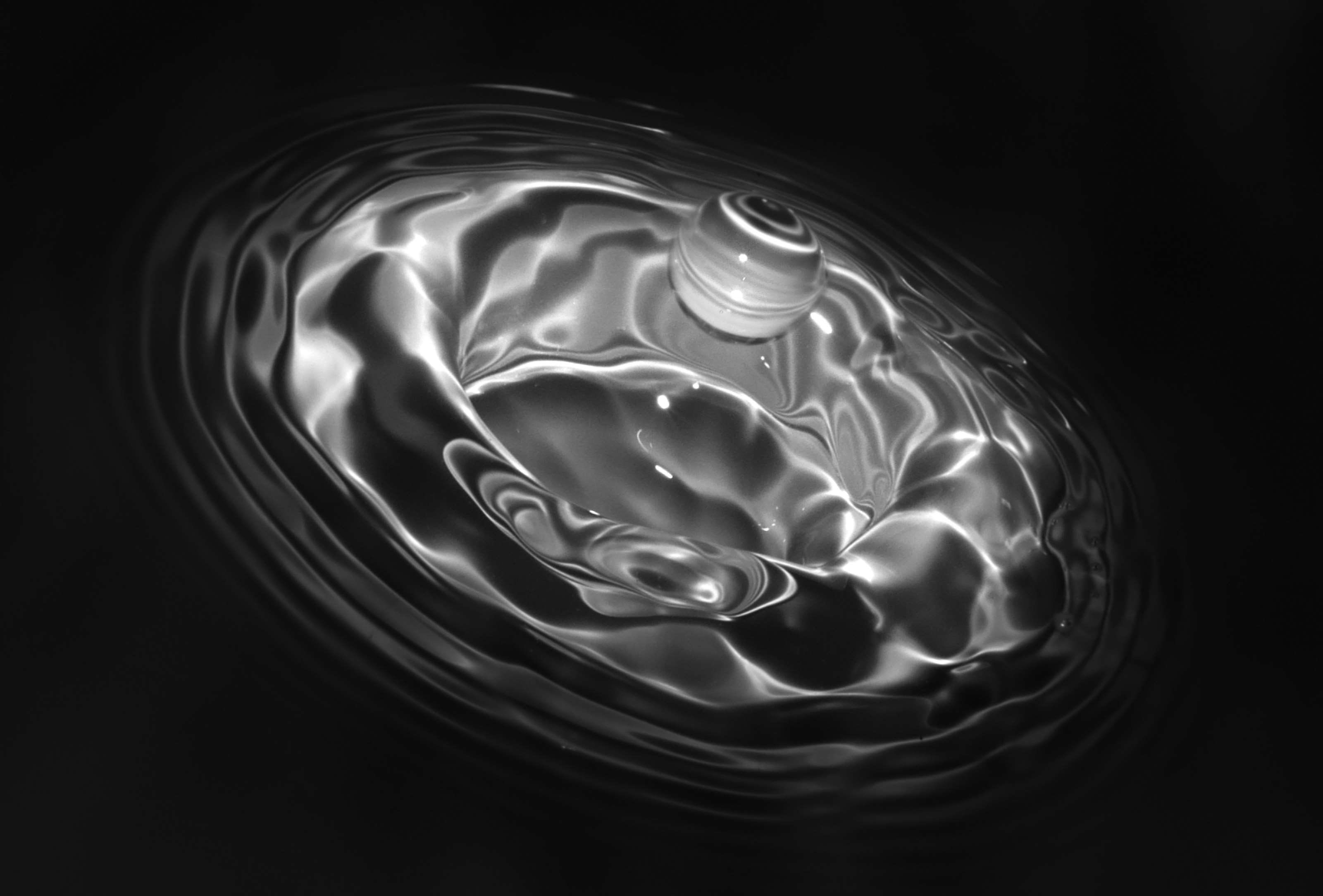 studio shot, nature, dive, design, close-up, metal, drop, motion, contrast, ripple, backgrounds, abstract, rippled, shape, water, pattern, concentric, reflection, HD Wallpaper