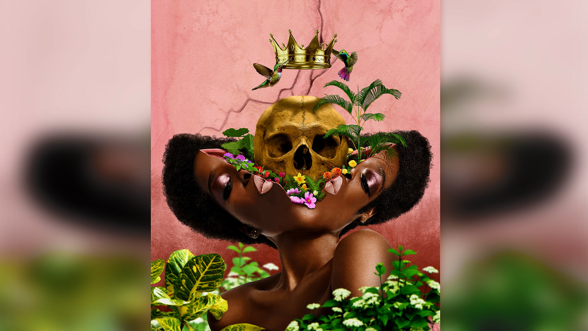 real people, photo manipulation, plant, multi colored, skull, human face, men, ebony, human body part, celebration, looking at camera, day, carnival - celebration event, HD Wallpaper