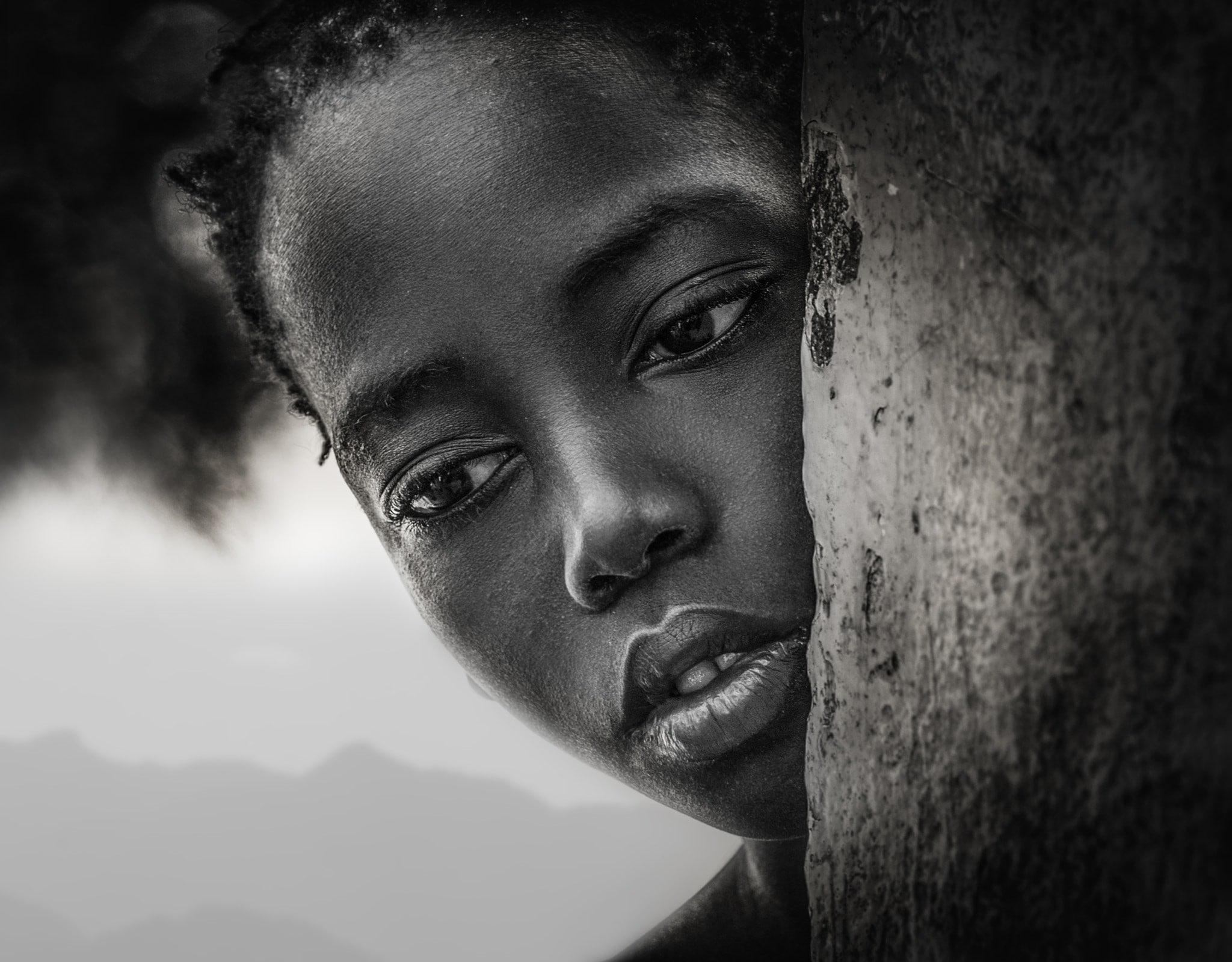 young adult, human face, 1080P, Joachim Bergauer, women, sadness, depression - sadness, human body part, beautiful woman, African, portrait, one person, HD Wallpaper