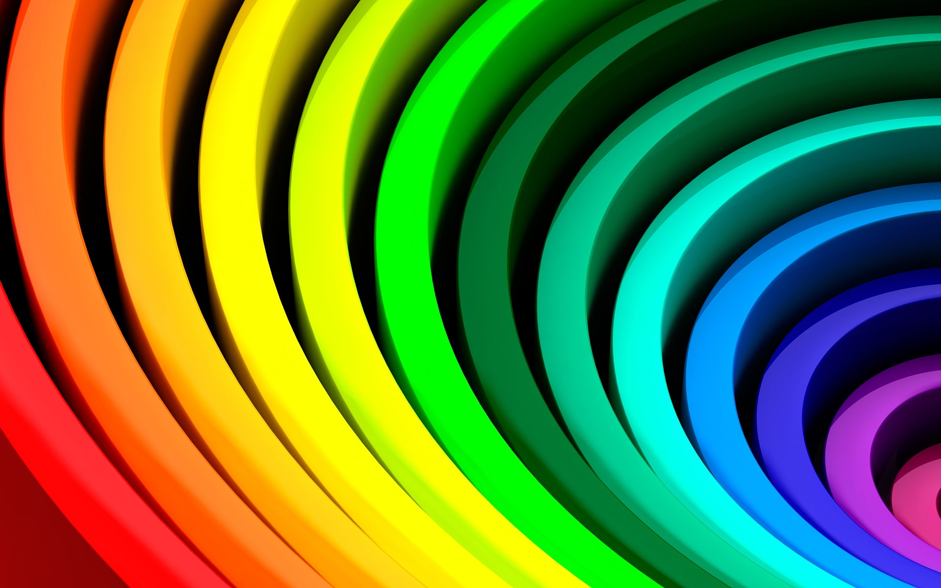 yellow, green, beautiful, 1080P, orange, blue, colours, HD Wallpaper