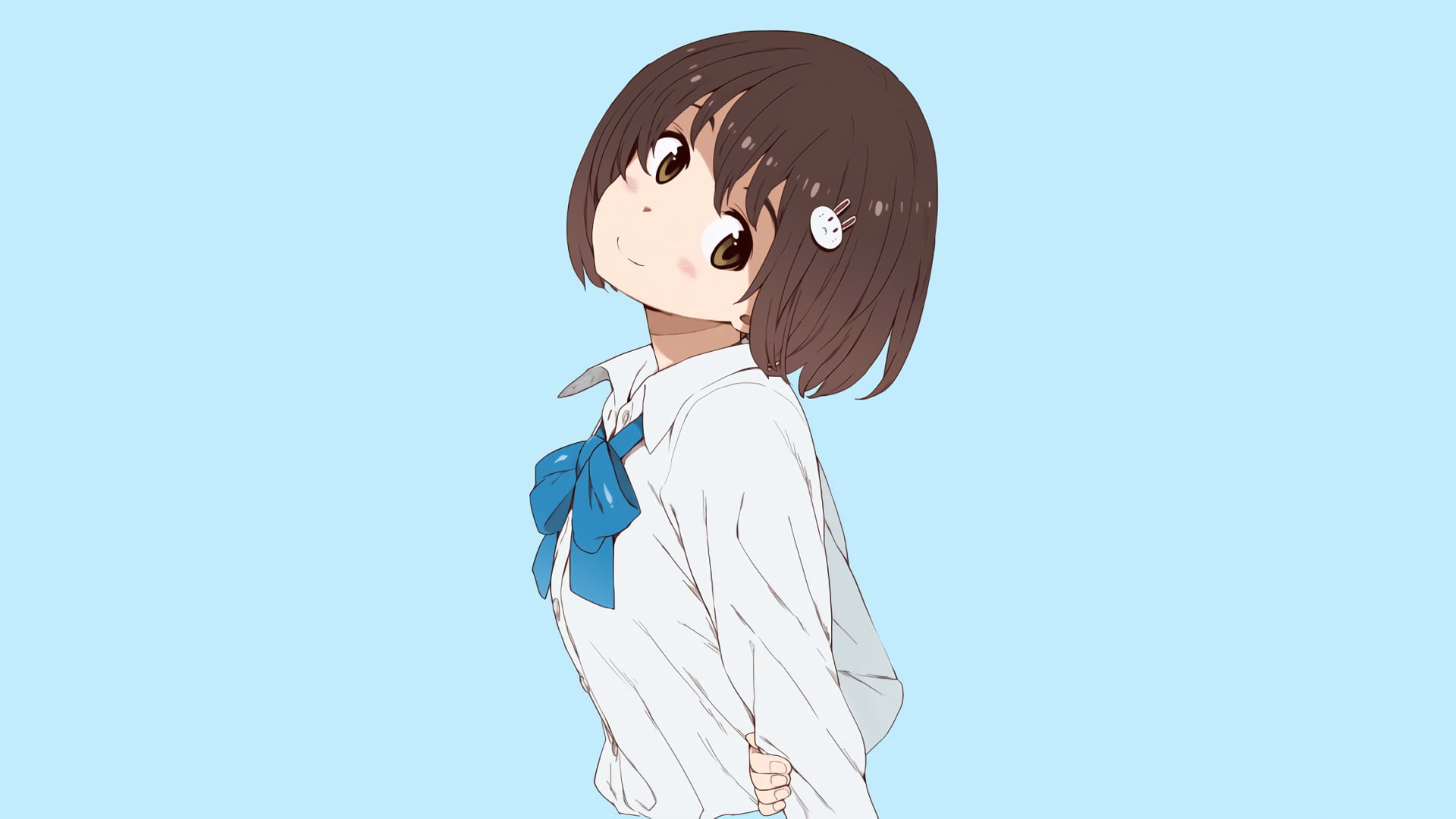 real people, copy space, sky, child, one person, clear sky, lifestyles, Mizuki Usami, childhood, Kono Bijutsubu ni wa Mondai ga Aru!, nature, hairstyle, HD Wallpaper