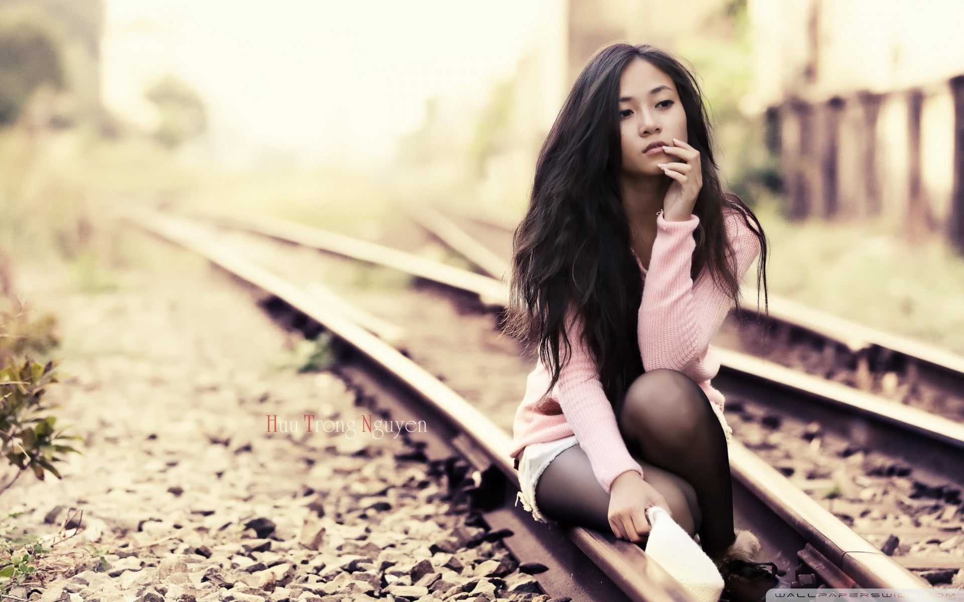brunette, 1080P, Asian, Huu Trong Nguyen, eyes, women, HD Wallpaper