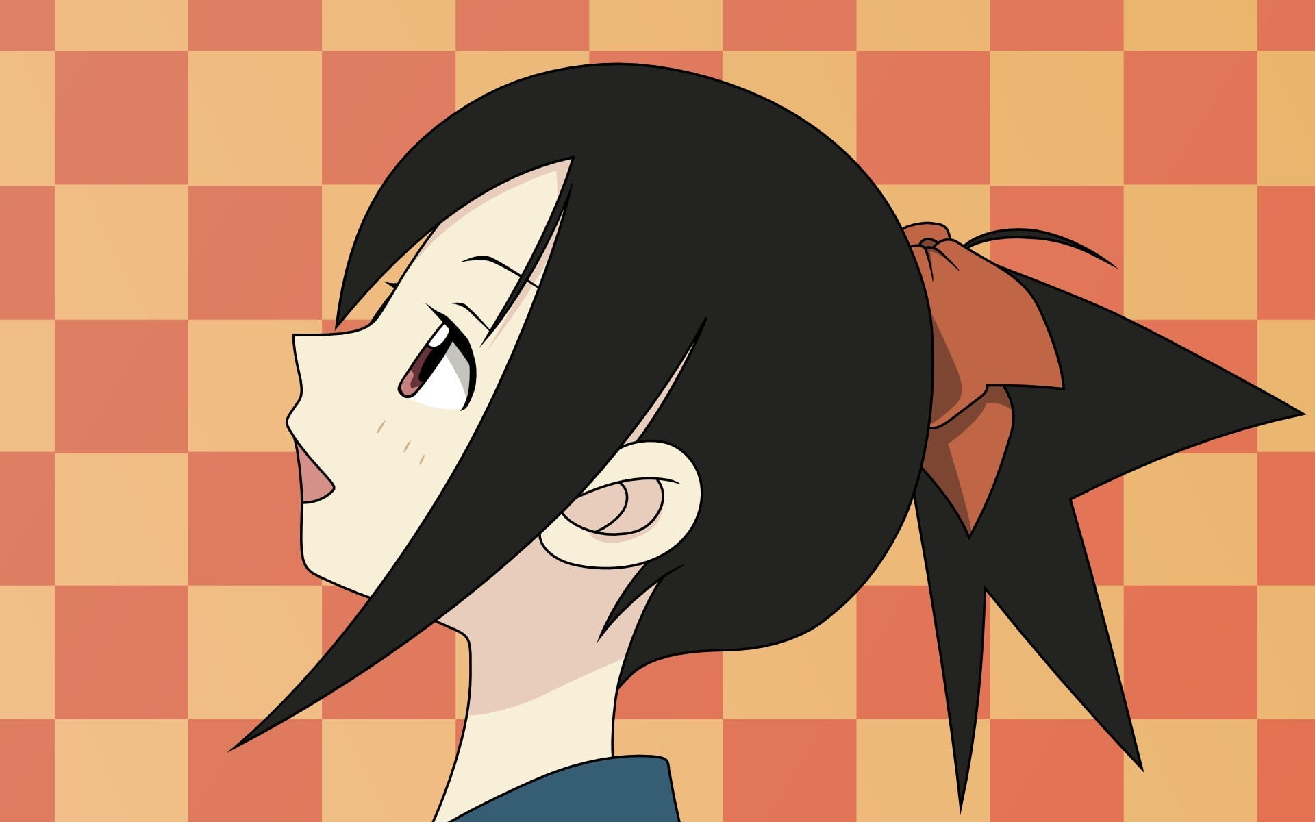 flooring, geometric shape, indoors, wall - building feature, design, anime girls, portrait, anime, auto post production filter, close-up, side view, adult, HD Wallpaper
