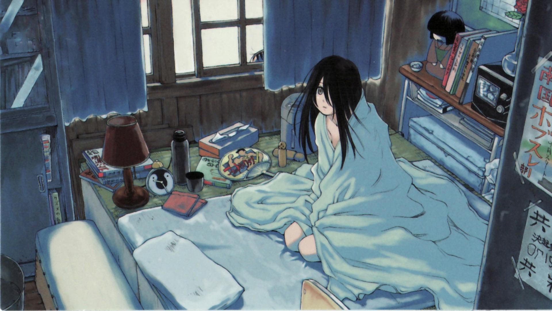 1080P, zetsubou-sensei, sensei, black, haired, kiri, anime, zetsubou, sayonara, kiri komori, 1920x1080, komori, charter, HD Wallpaper