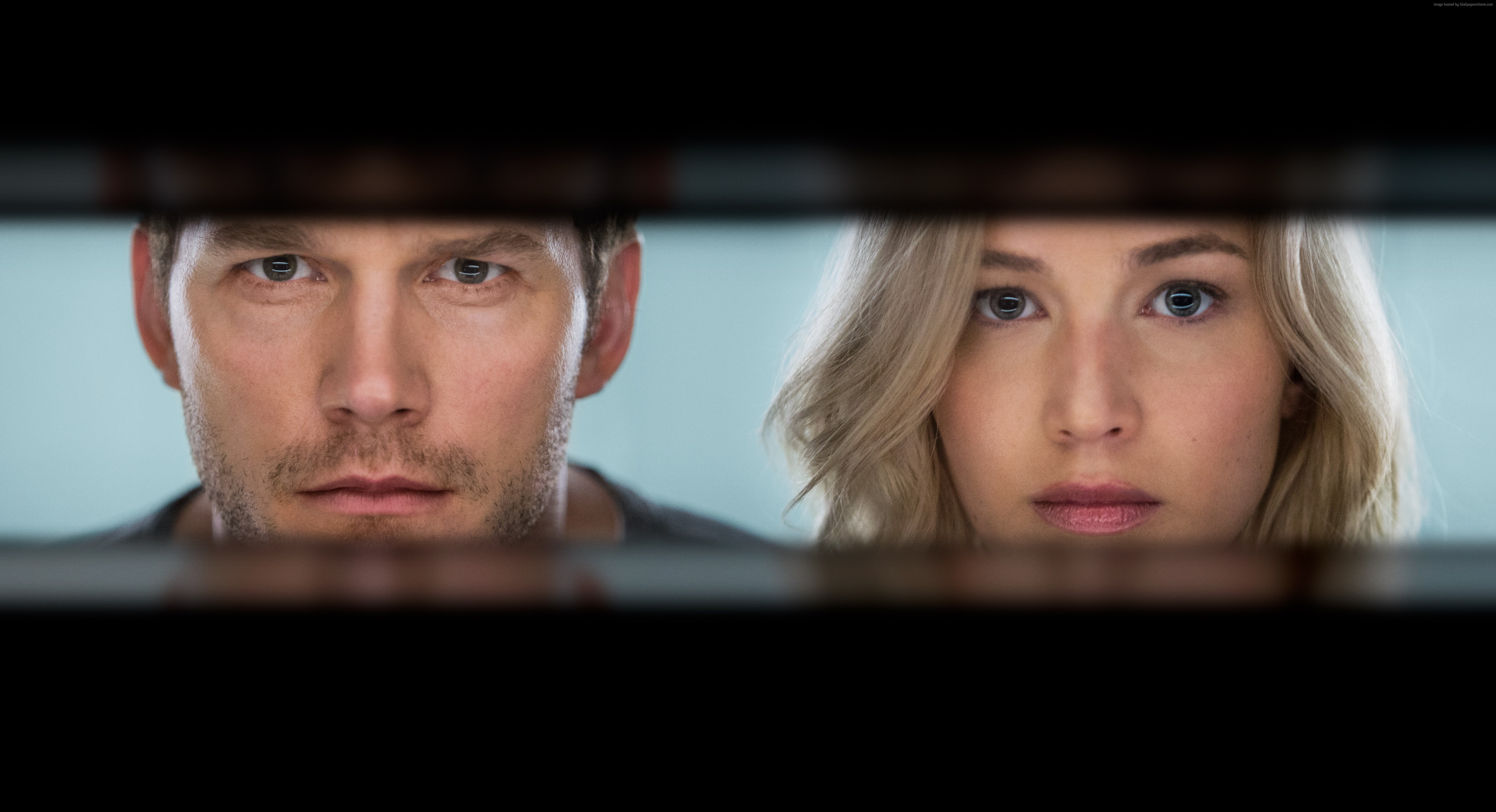selective focus, computer, business, serious, window, two people, women, Passengers, best movies, Jennifer Lawrence, worried, portrait, people, human face, HD Wallpaper