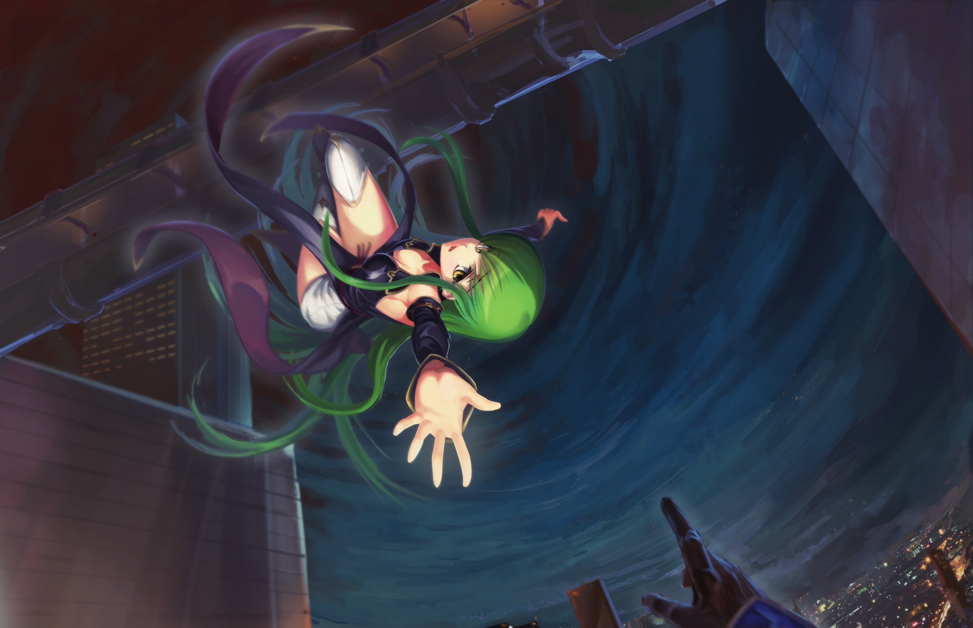 Code Geass, green hair, C.C., 2K, anime girls, long hair, HD Wallpaper