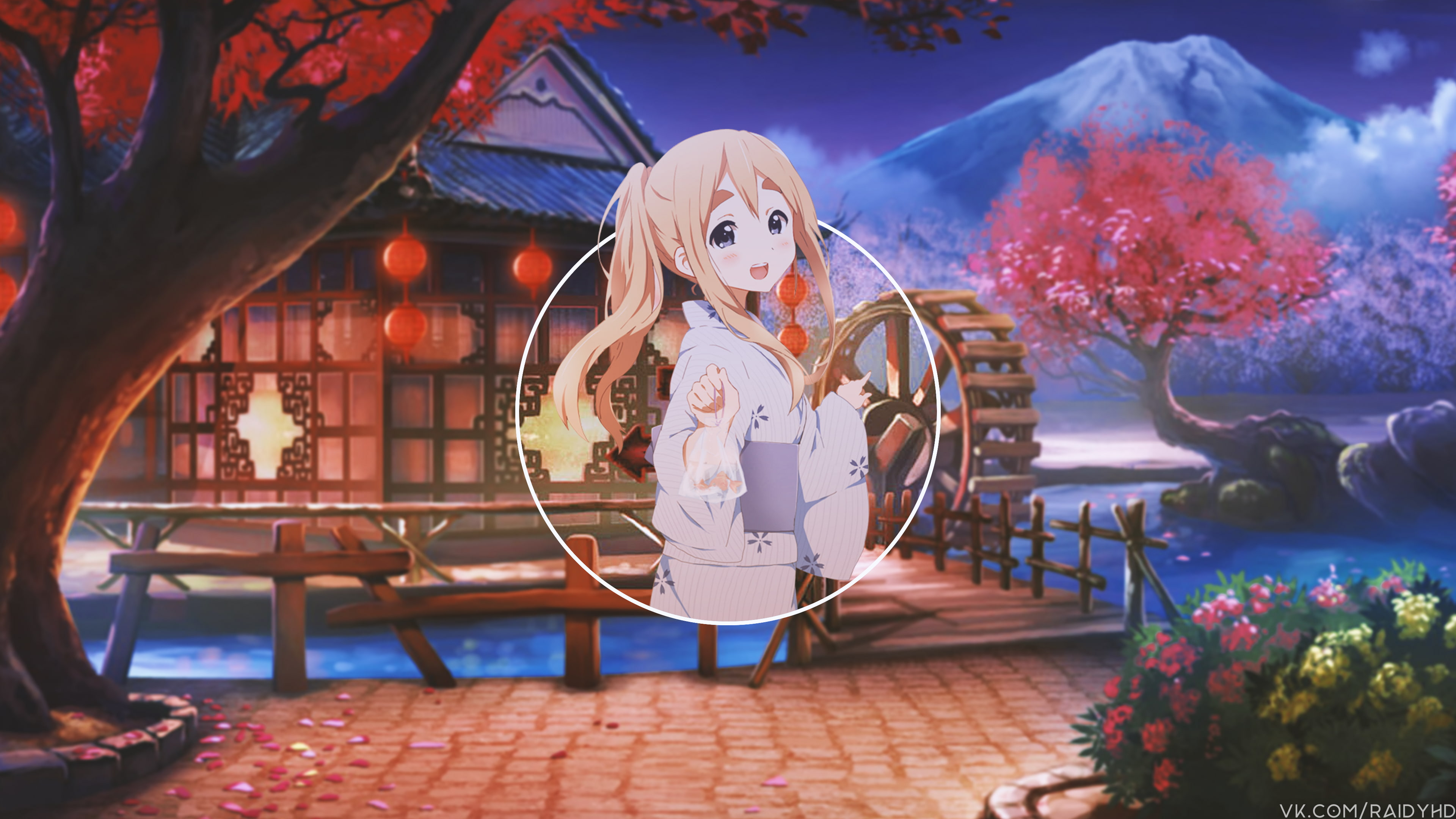 anime girls, picture-in-picture, K-ON!, 4K, Kotobuki Tsumugi, anime, HD Wallpaper