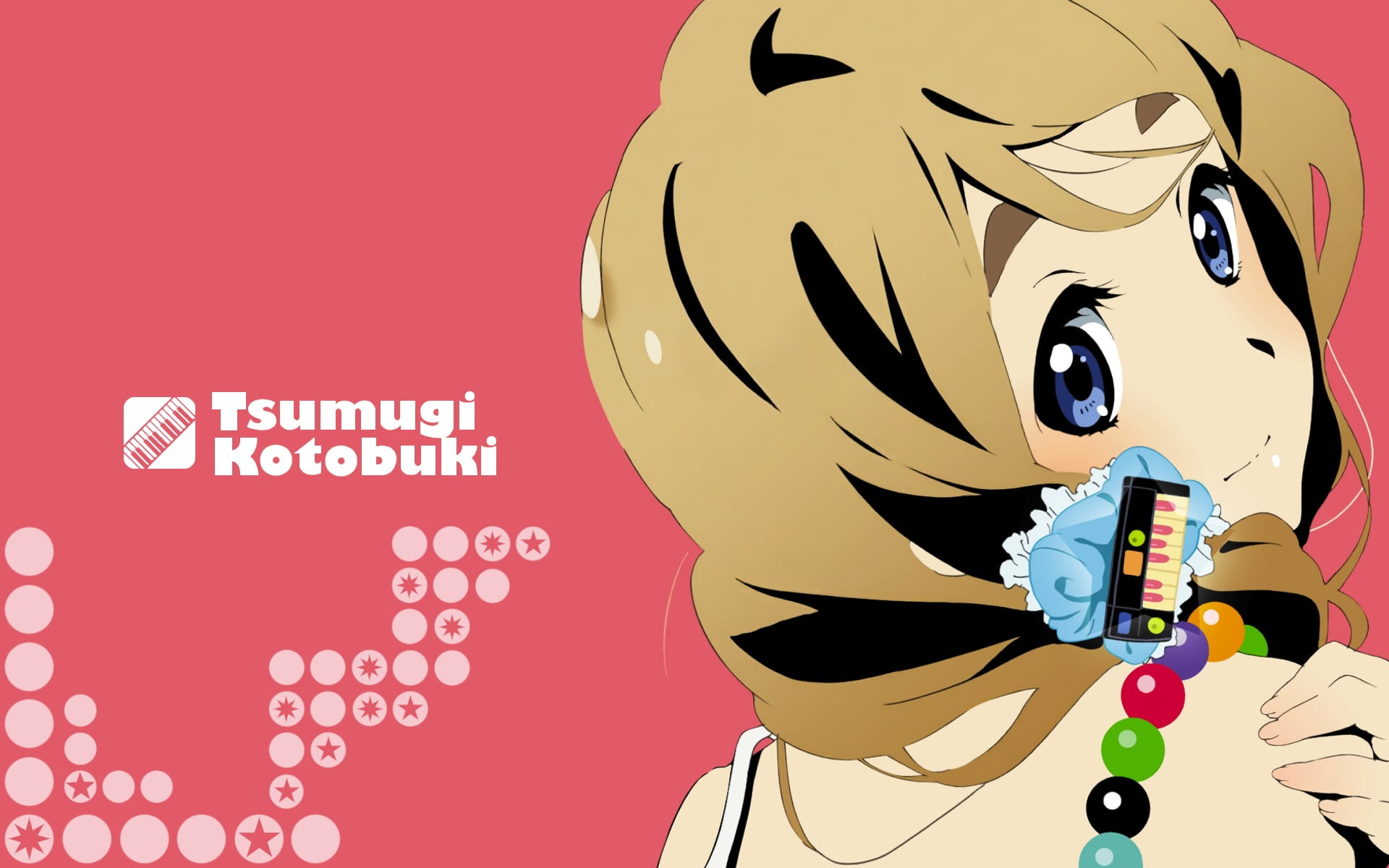 one person, K-ON!, indoors, anime, close-up, young men, young adult, human face, colored background, representation, pink color, multi colored, headshot, HD Wallpaper