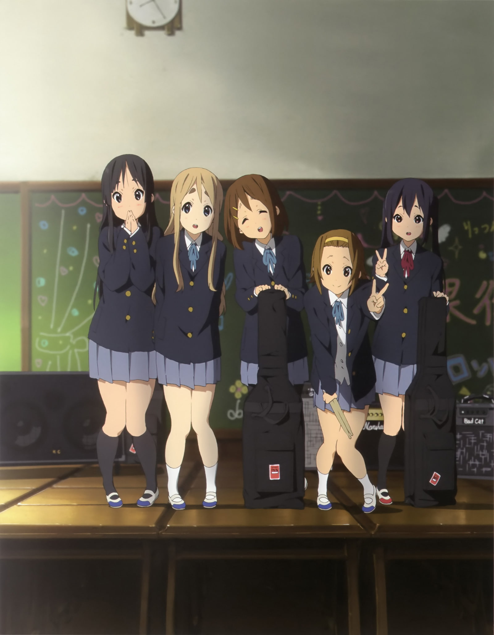 creativity, Nakano Azusa, front view, portrait, girls, men, representation, females, Hirasawa Yui, clothing, indoors, group of people, childhood, Akiyama Mio, Phone HD Wallpaper