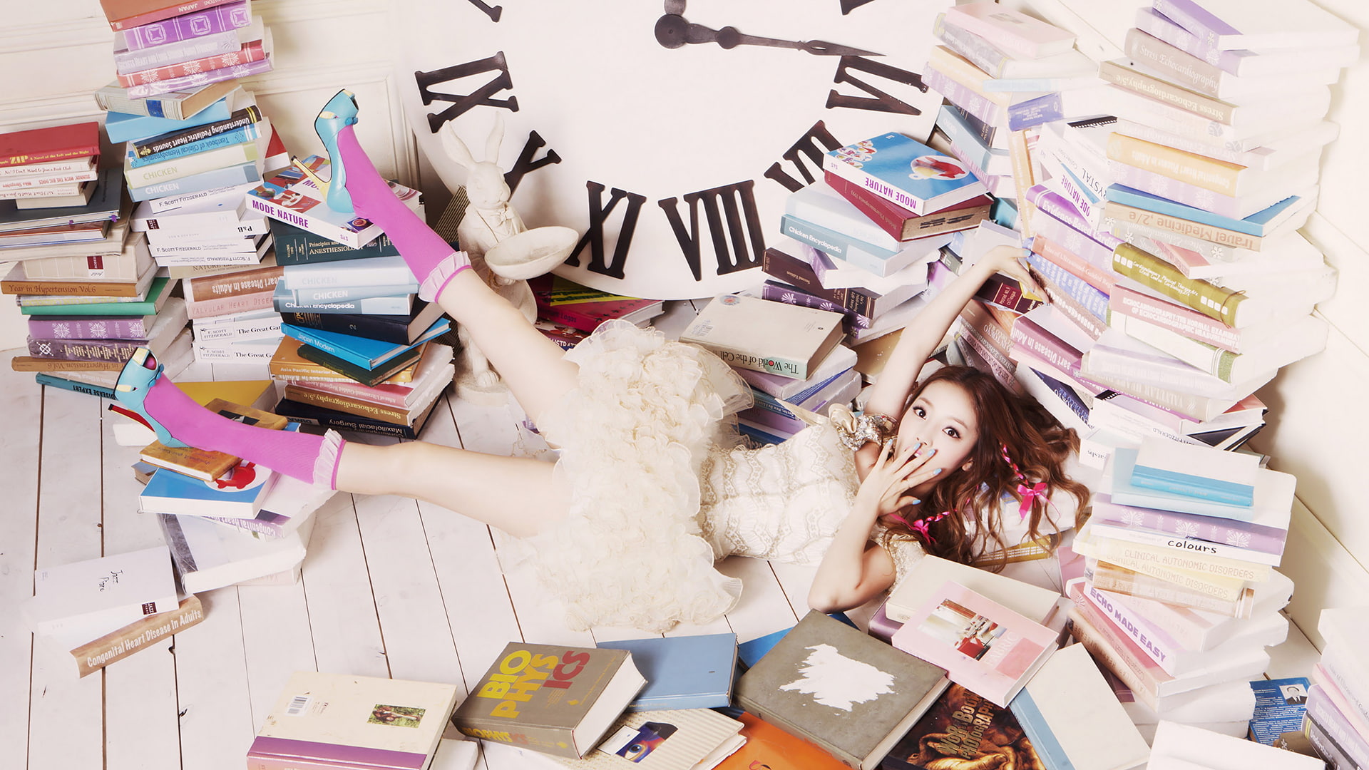 1080P, publication, casual clothing, table, indoors, emotion, front view, messy, furniture, emotional stress, chaos, one person, Kara, book, high angle view, HD Wallpaper