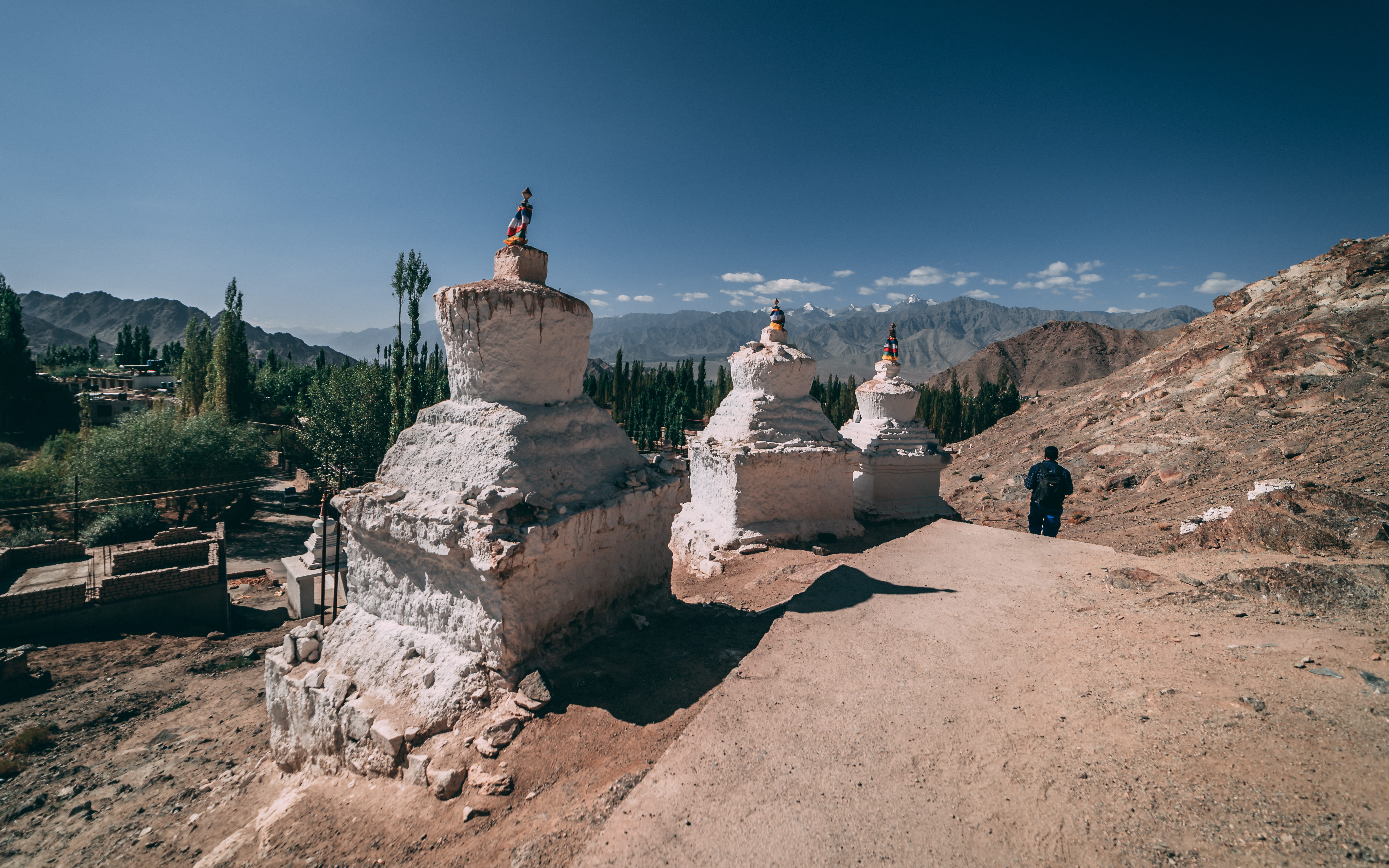 outdoors, nature, sky, architecture, leisure activity, sunlight, stairs, snow, building exterior, 5K, day, religion, ladakh, mountains, india, travel, HD Wallpaper