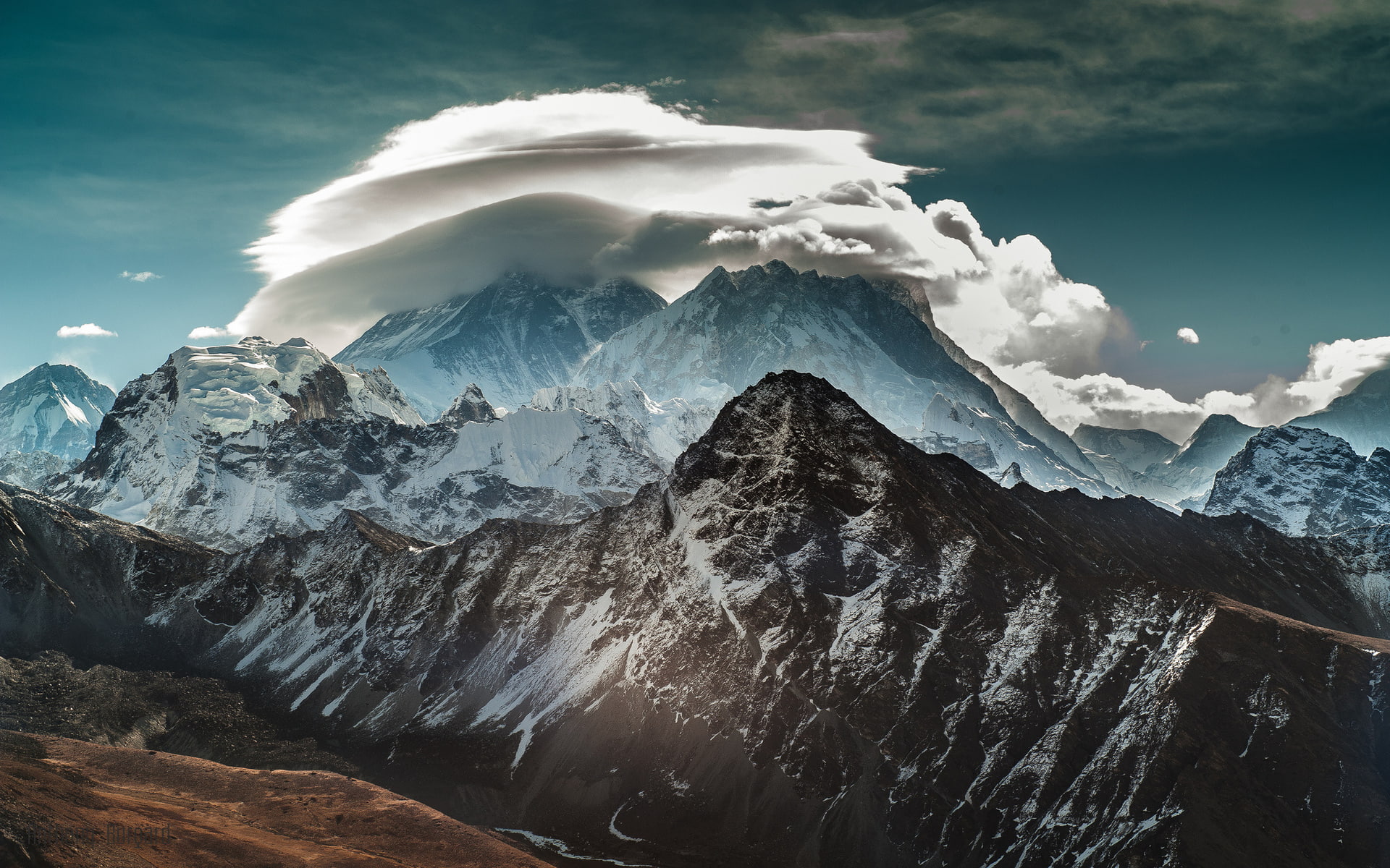 mountain, gokyo, Landscapes, ri, 1080P, sunrise, landscape, Nature, HD Wallpaper