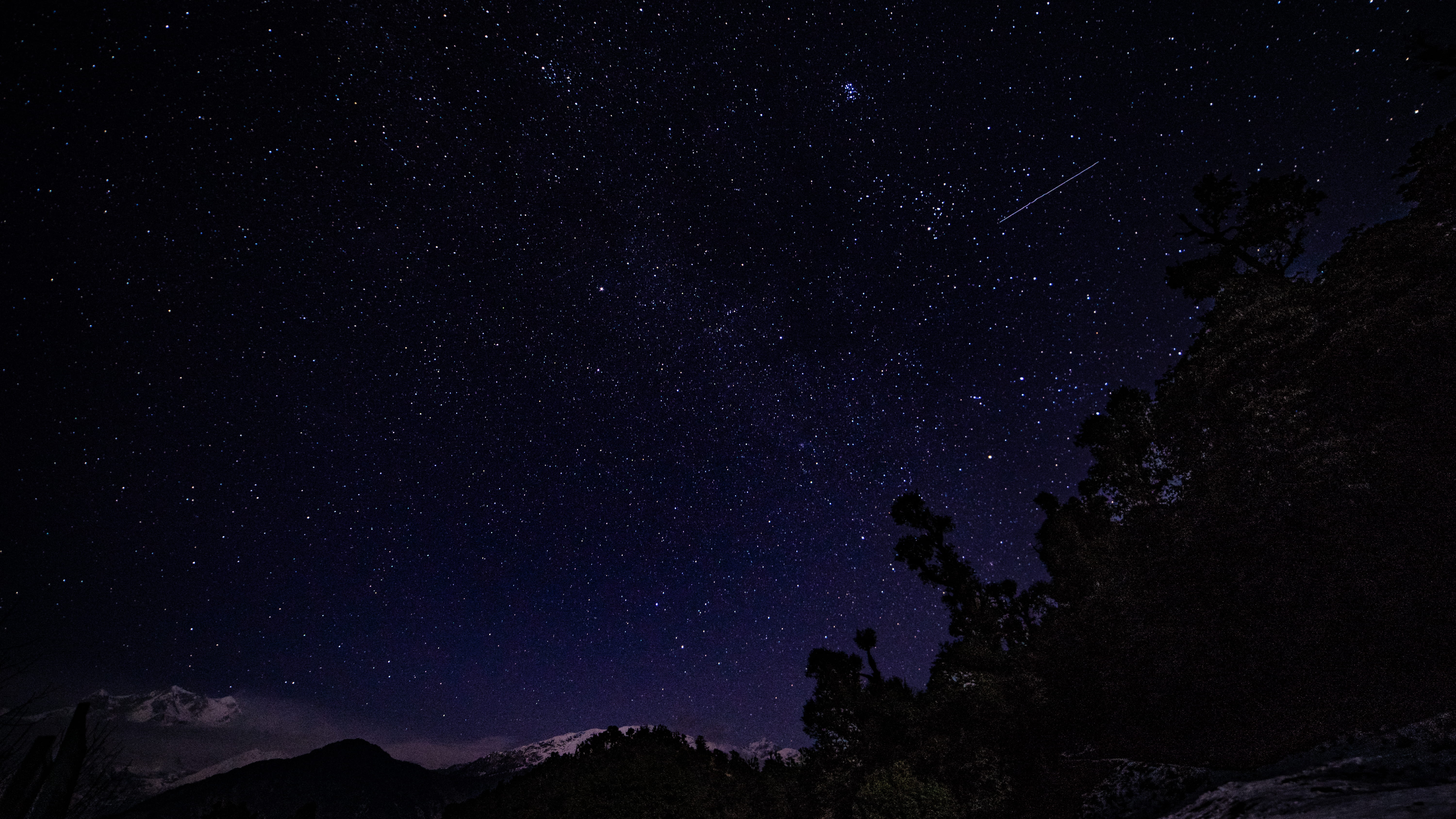 outer space, galaxy, sky, himalayas, starry sky, outdoors, sari, 5K, beauty in nature, night, low angle view, universe, no people, tranquility, astronomy, HD Wallpaper