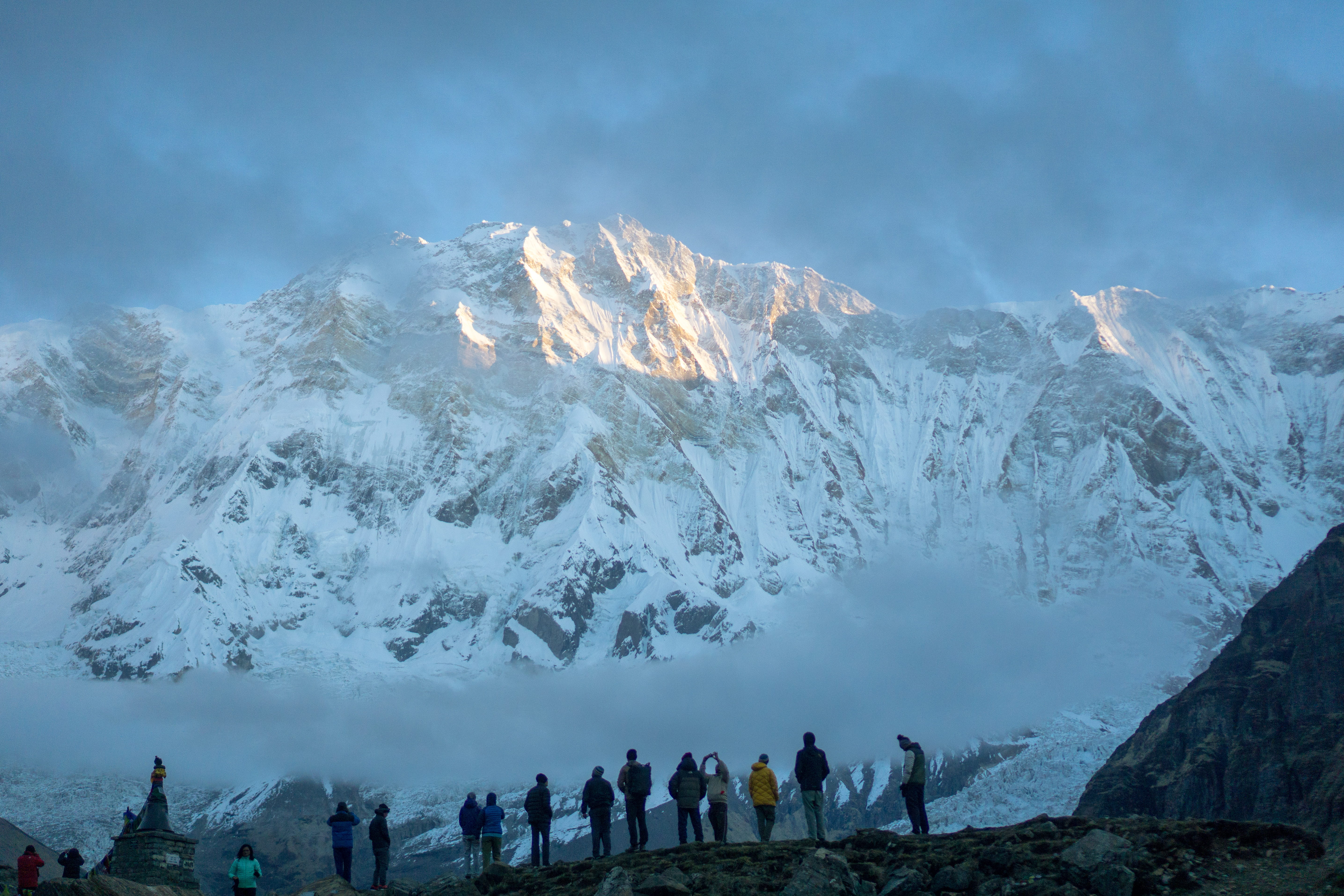 human, person, nepal, scenics - nature, winter, adventure, hiking, snowcapped mountain, scenery, peak, activity, real people, environment, snow, group of people, HD Wallpaper