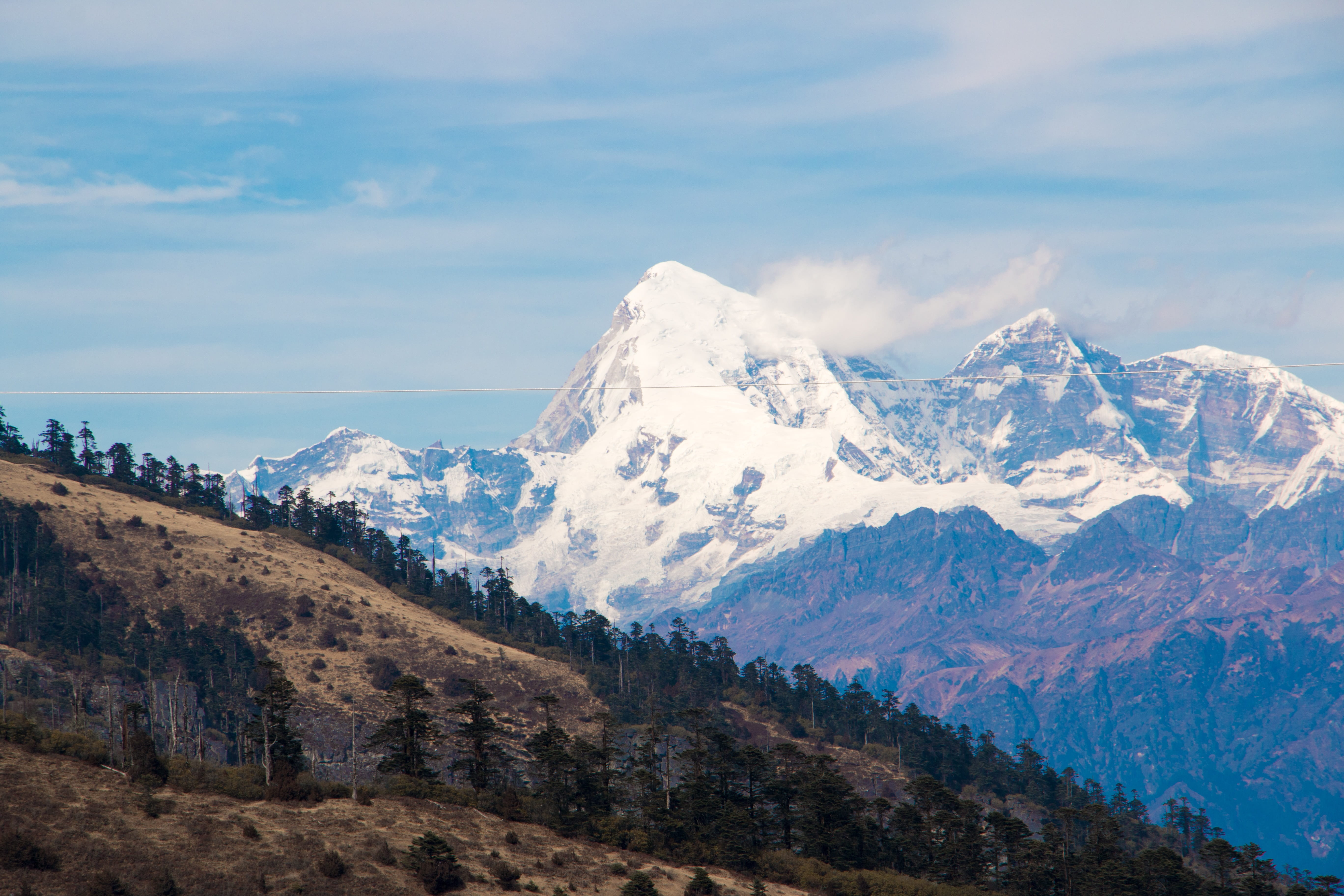 tranquility, idyllic, mountain peak, tranquil scene, environment, bhutan, mountain range, chelela pass, no people, snowcapped mountain, day, sky, formation, HD Wallpaper