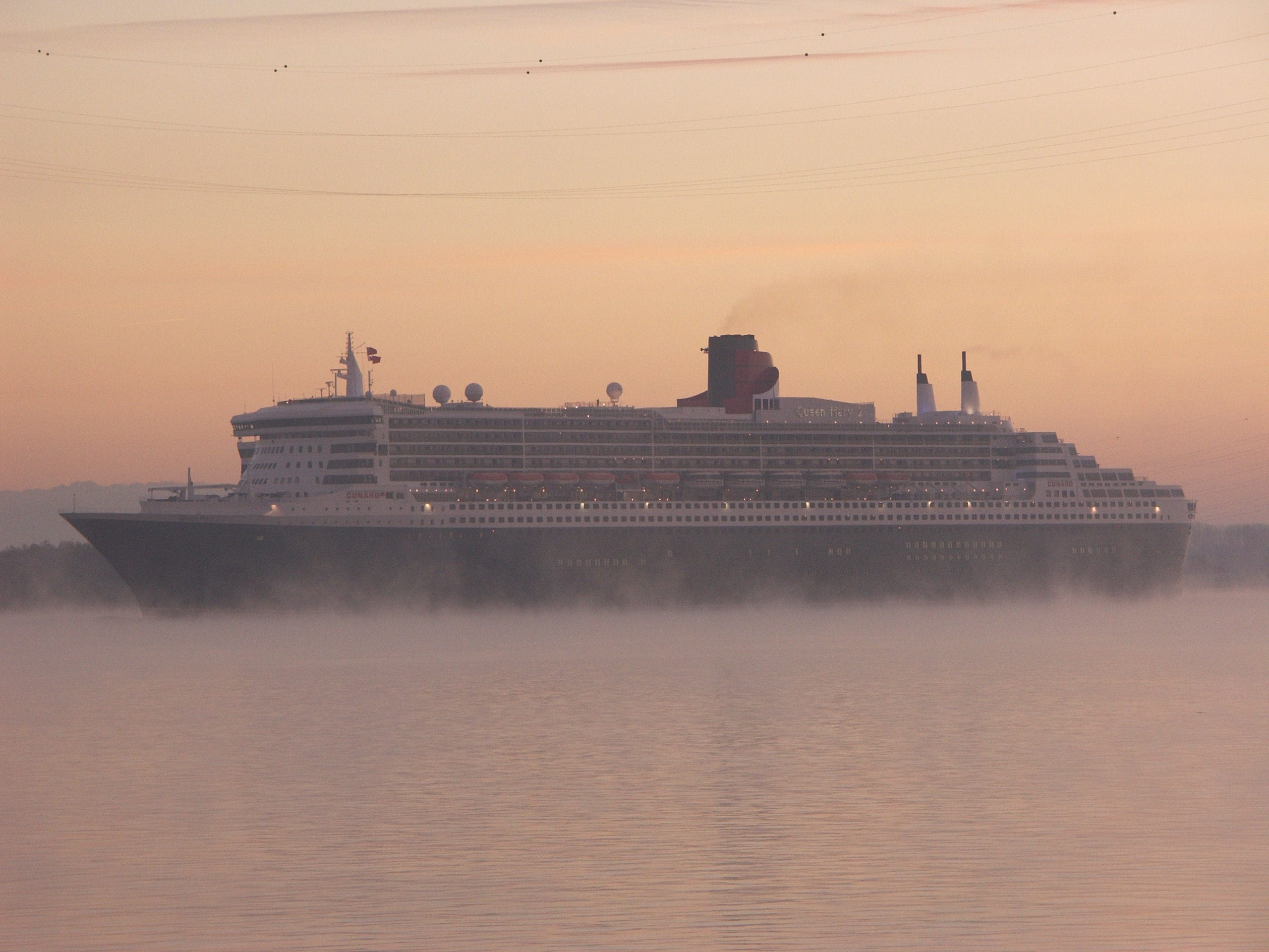 transportation, cruise Ship, water, waterfront, travel Destinations, morgenstimmung, landscape, skies, people Traveling, morgenrot, no people, tourism, HD Wallpaper
