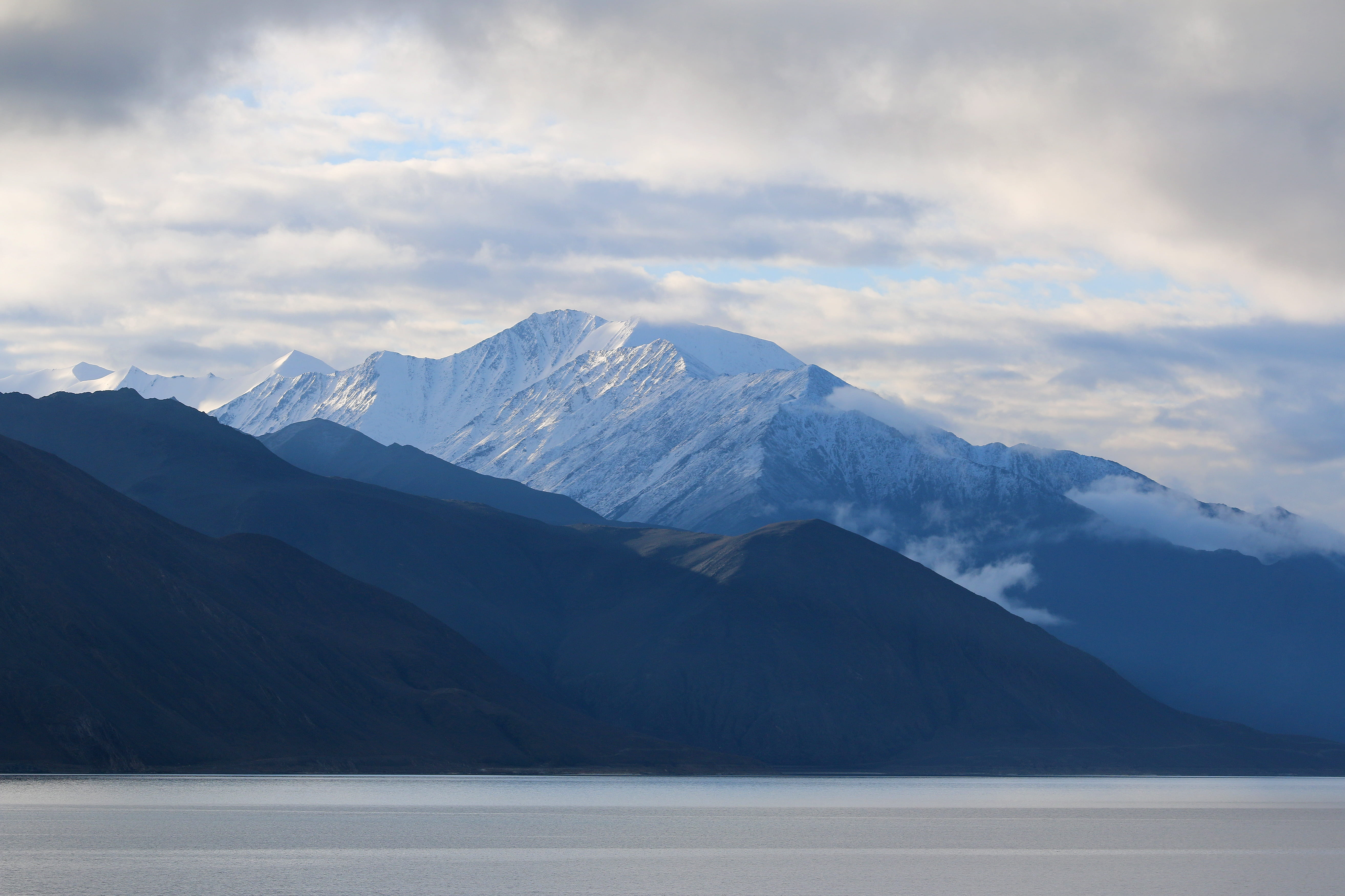 explore, snowcapped mountain, mountain peak, 5K, lake, tranquil scene, mountain, earth, tranquility, no people, shadow, nature, mountain range, beauty in nature, HD Wallpaper