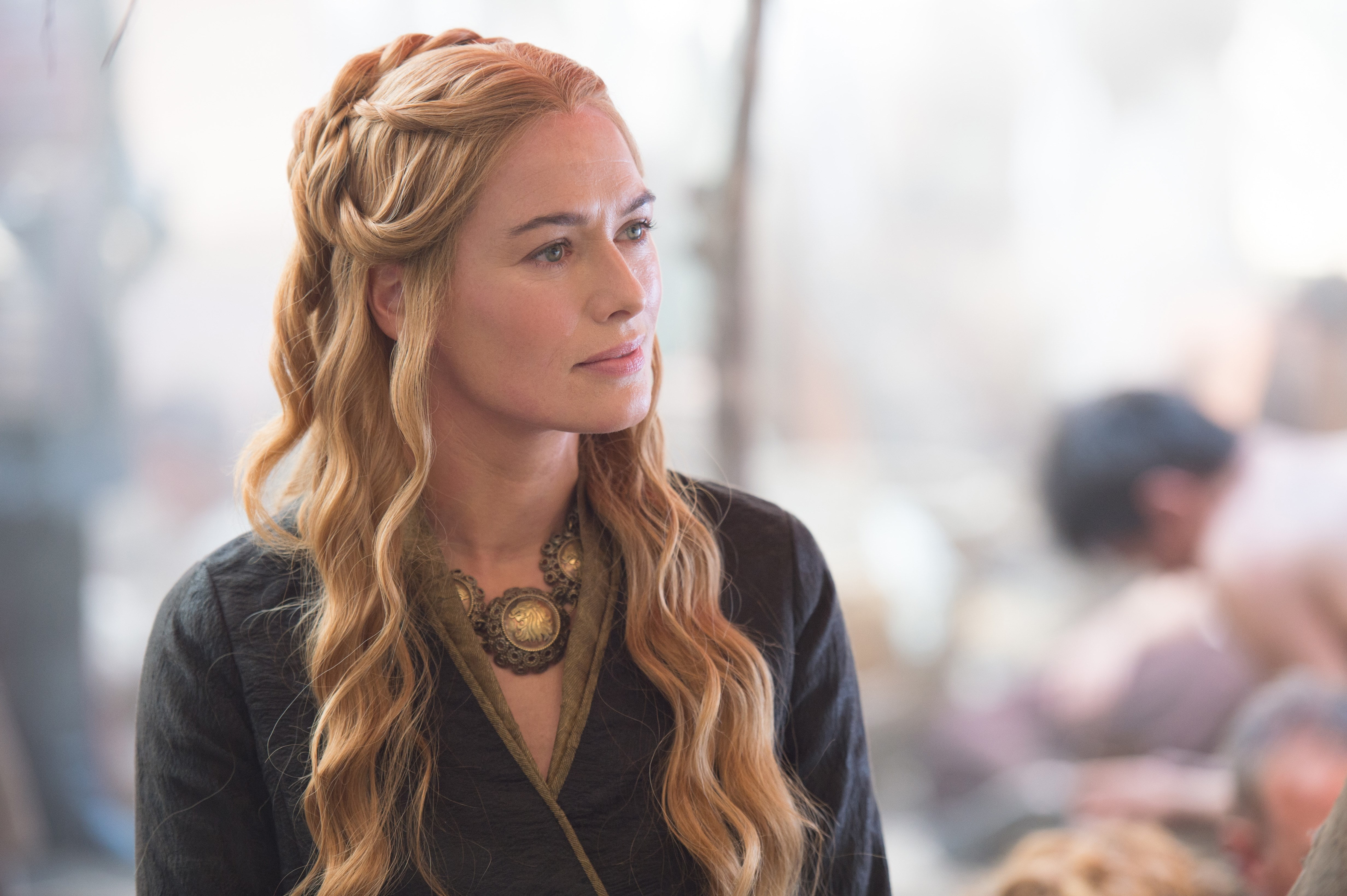 4K, contemplation, front view, adult, women, hair, long hair, focus on foreground, picture of game of thrones actress lena headey, one person, portrait, HD Wallpaper