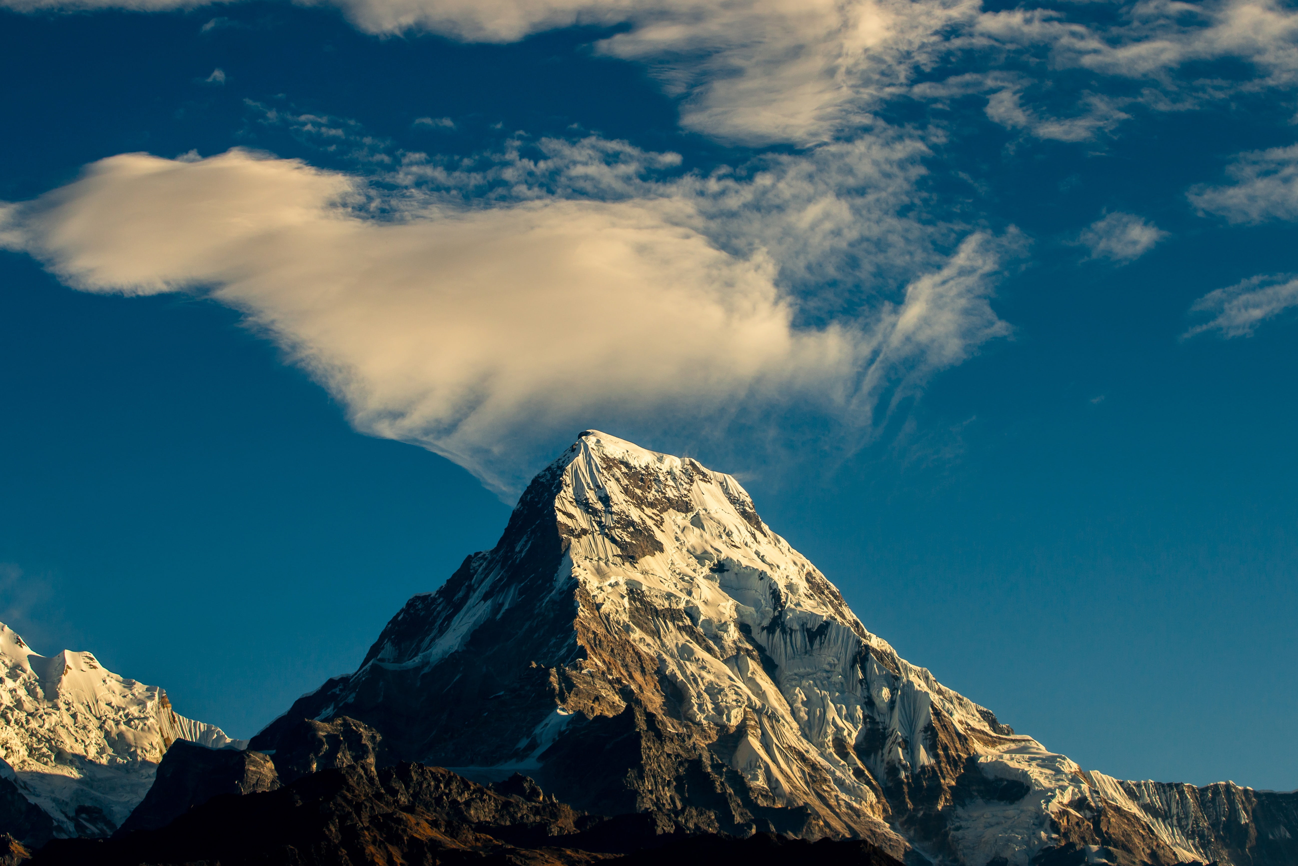natural, scenics, snowcapped mountain, mountain peak, nepal, outdoor, no people, outdoors, trek, non-urban scene, landscape, summit, cold temperature, formation, HD Wallpaper