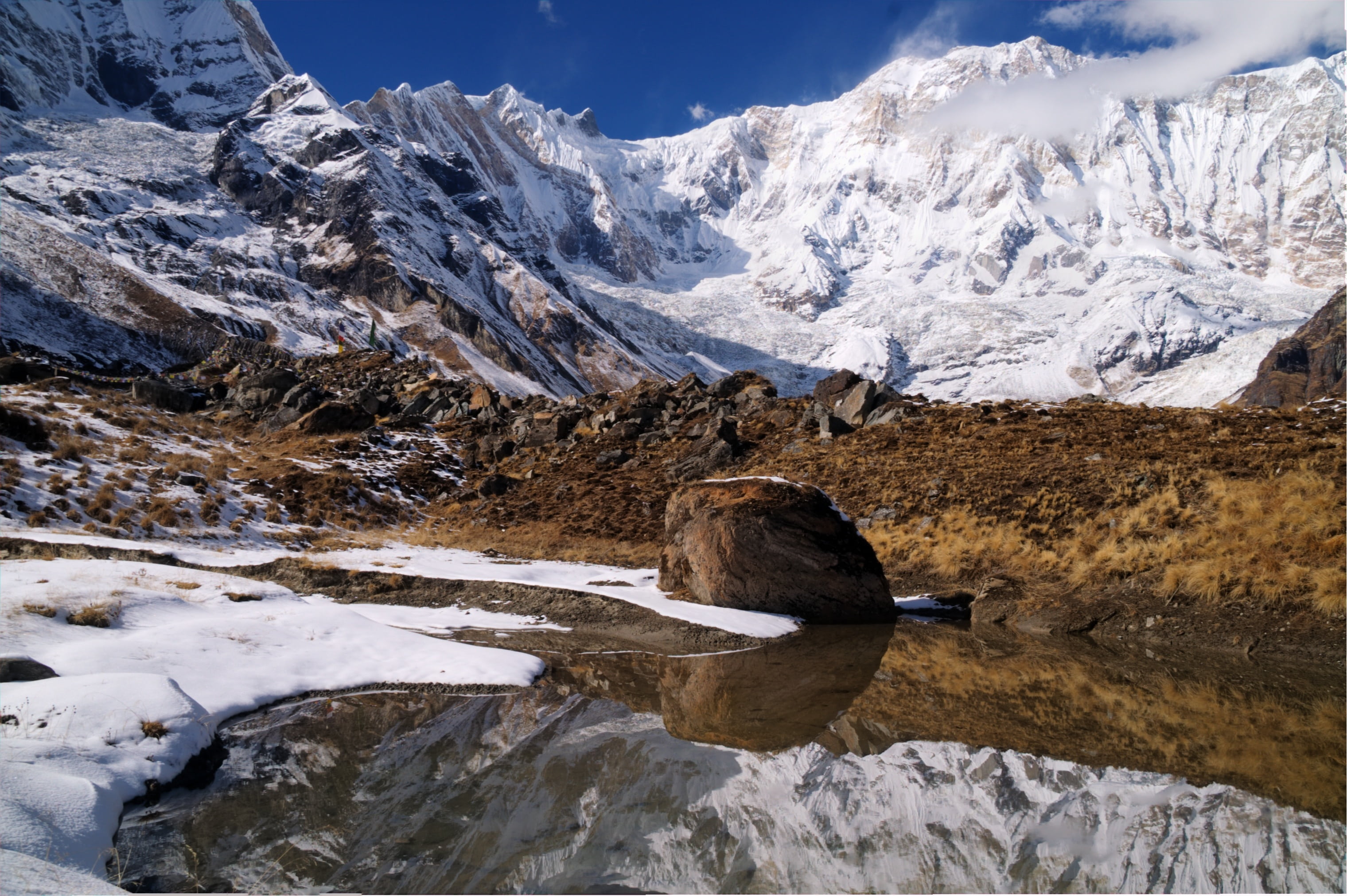 cold temperature, winter, snowcapped mountain, mountain range, snow, day, nature, mountain peak, scenics - nature, himalaya, rock, landscape, 2K, no people, HD Wallpaper
