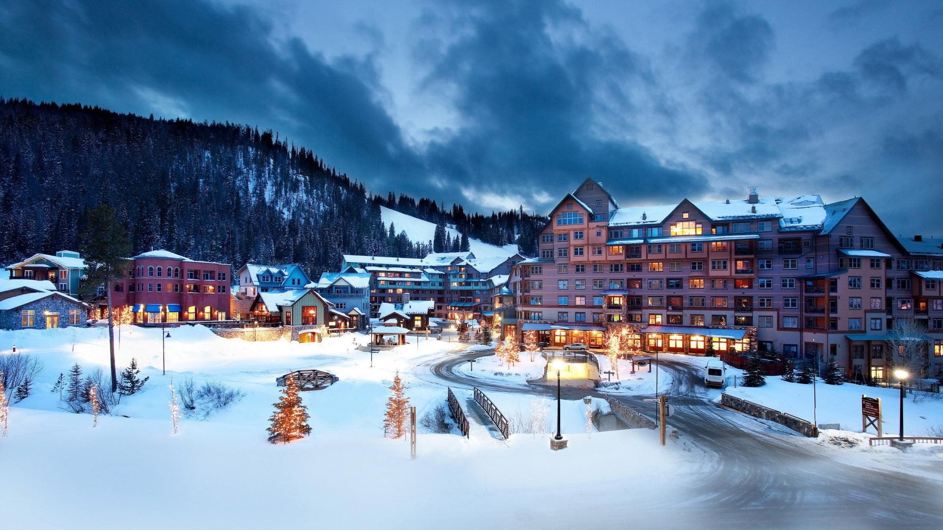 building, brown, 1080P, park, winter, concrete, winter park resort, world, resort, 1920x1080, colorado, HD Wallpaper