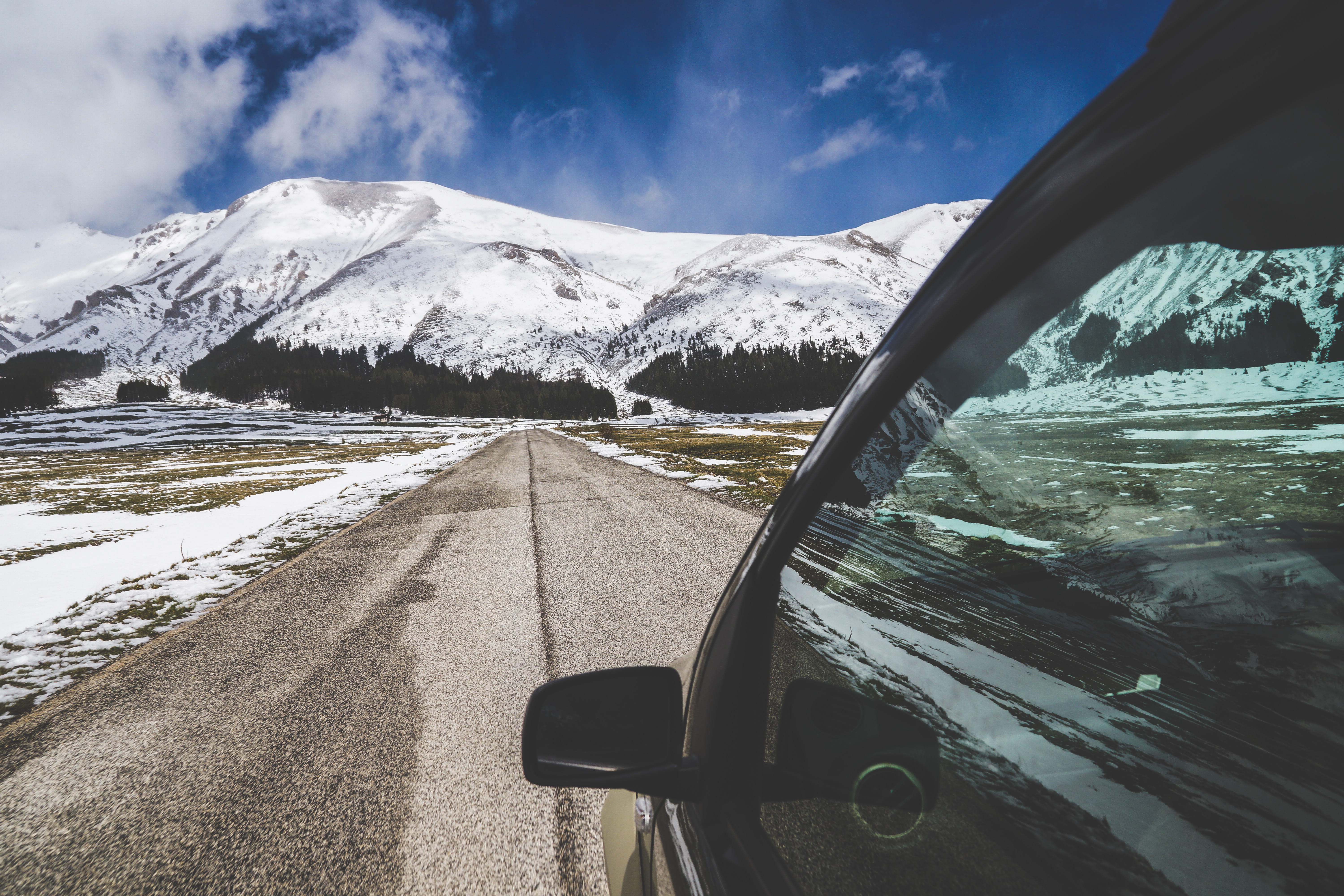 scenics - nature, cold temperature, colorful, trees, italy, adventure, motor vehicle, cloud - sky, day, 5K, beauty in nature, land vehicle, alpine, snow, HD Wallpaper