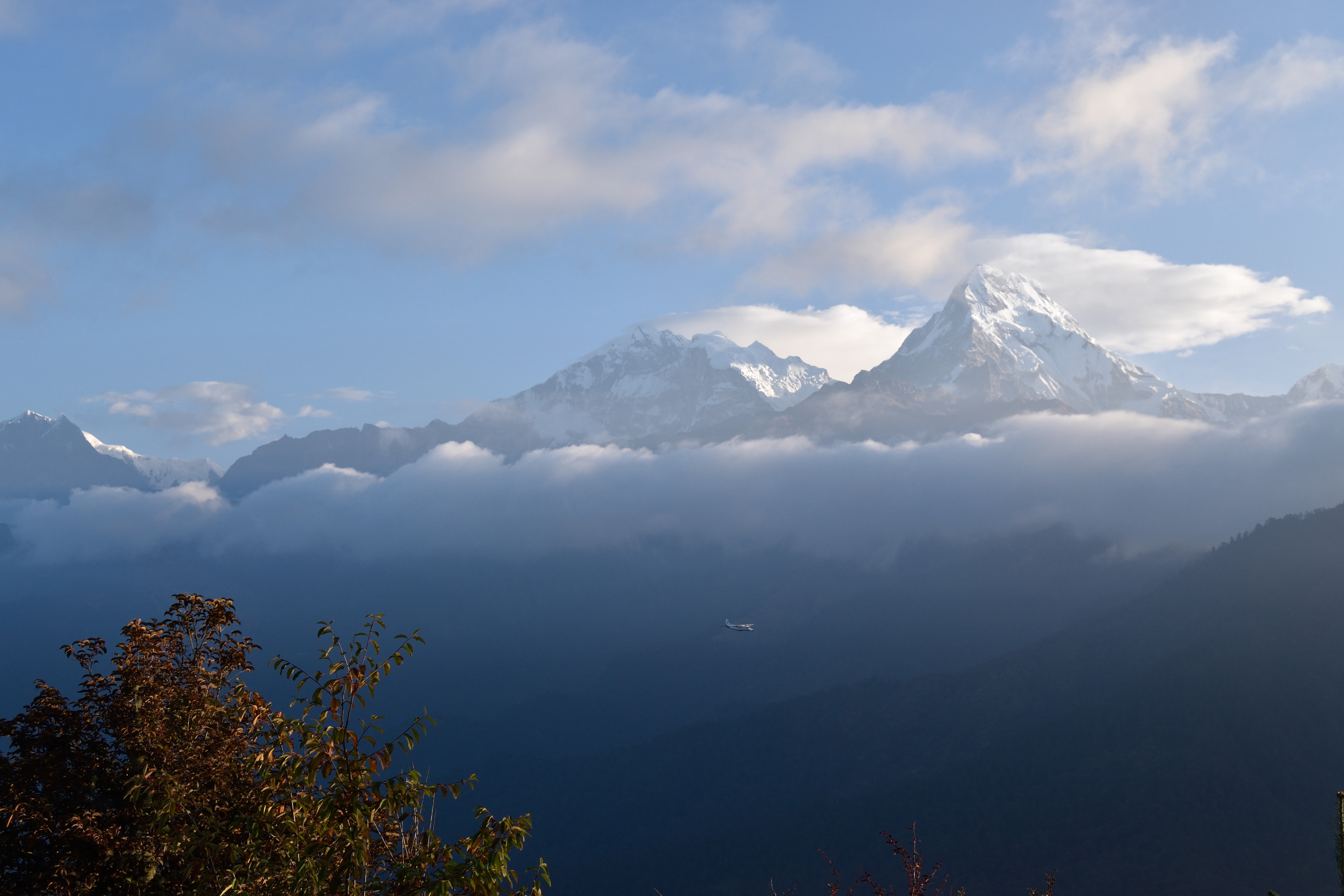 environment, outdoors, sky, landscape, winter, nepal, nature, tranquil scene, snow, no people, annapurna, clouds, plant, snowcapped mountain, mountain Range, HD Wallpaper