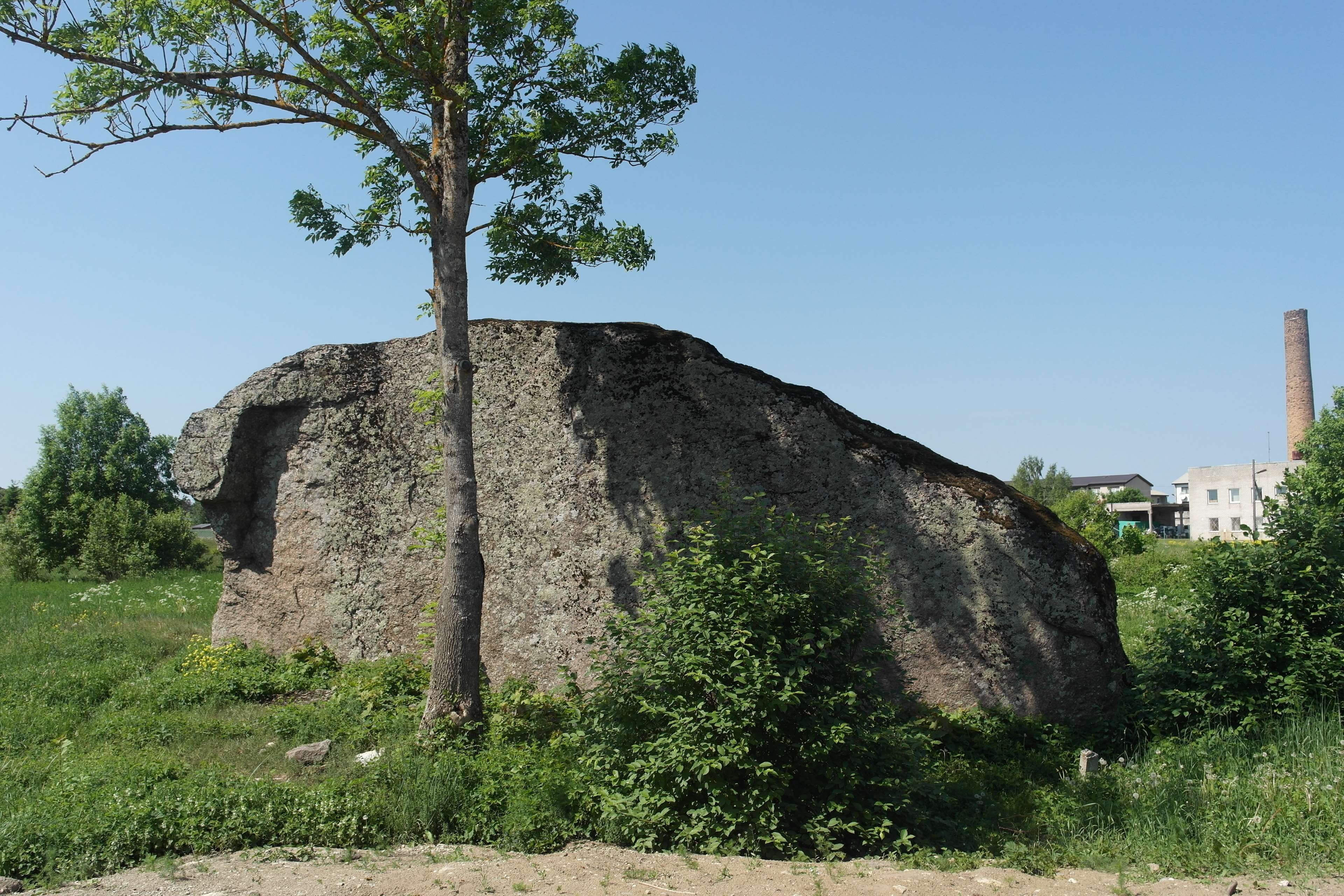 growth, tree, day, glacial erratic, boulder, building exterior, sunlight, nature, green color, history, plant, built structure, building, arukla, sky, land, HD Wallpaper