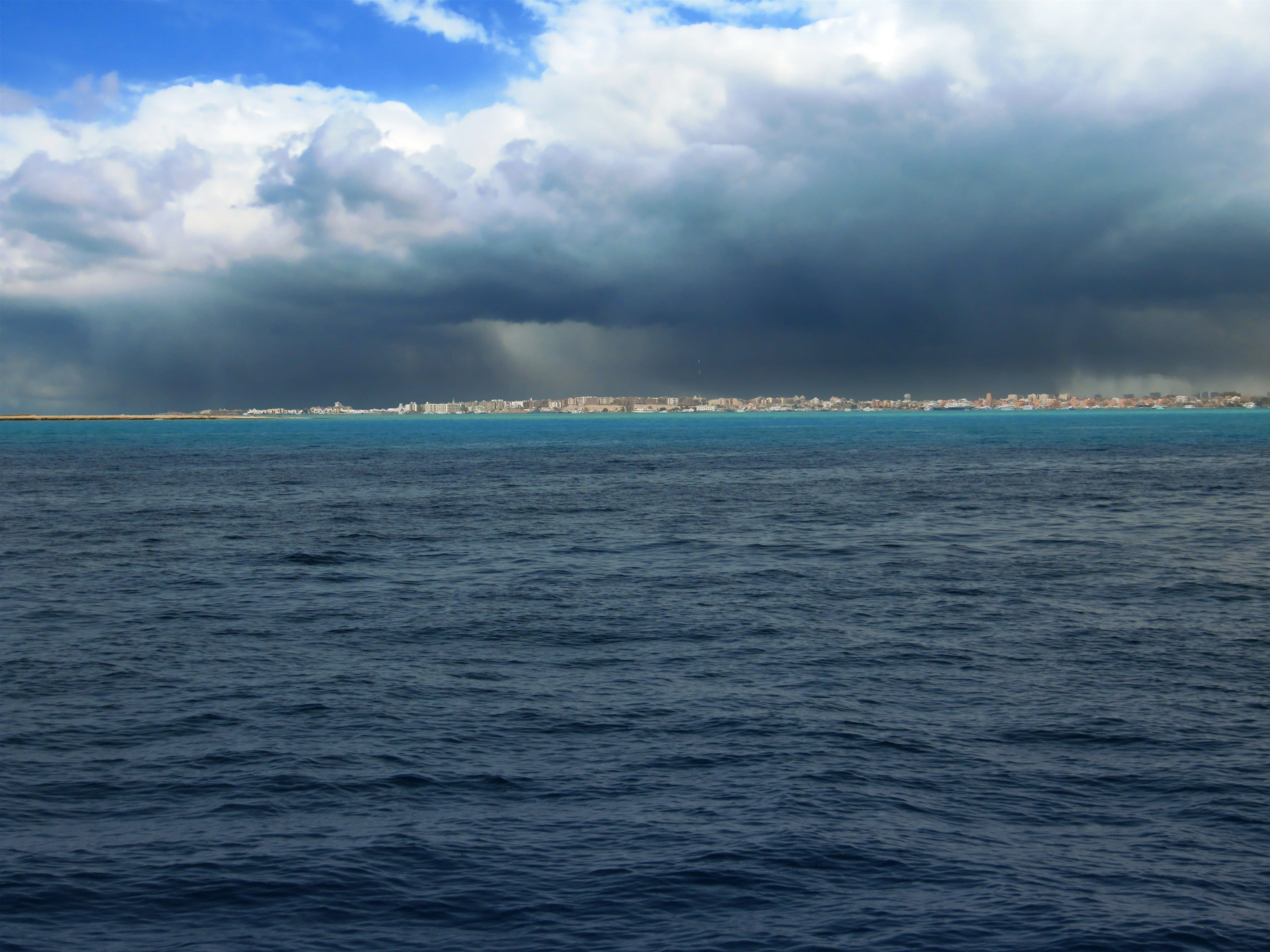 nature, sunny, scenics - nature, stormy, sky, weather, harbor, wave, town, egypt, storm, rain, power in nature, big clouds, ominous, environment, clouds, HD Wallpaper