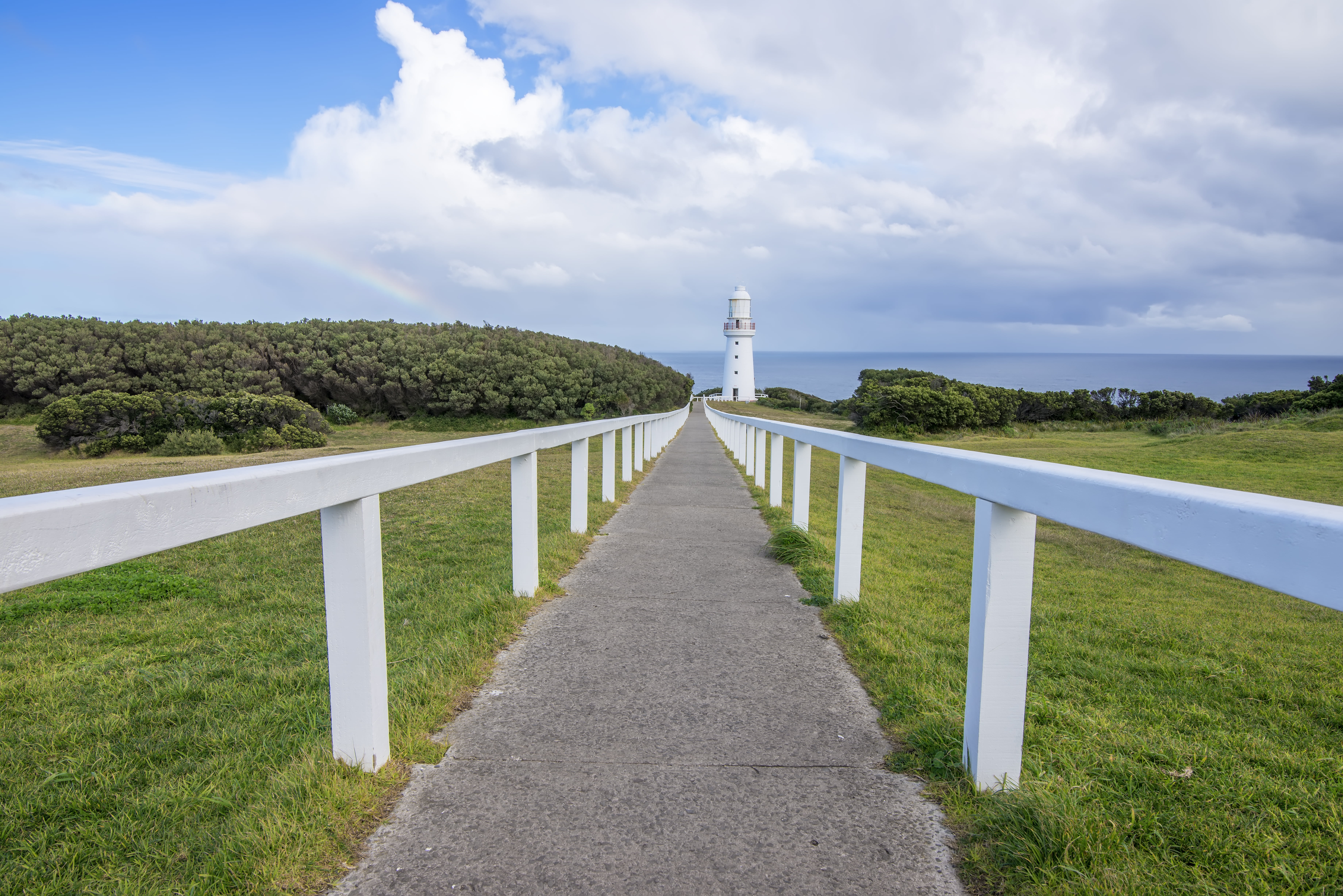 fences, otway, tourism, 5K, tokina, nikon  d800, green grass, tourist, tour, cape  otway  lighthouse, grass, wooden, sky, clouds, light  house, green, HD Wallpaper