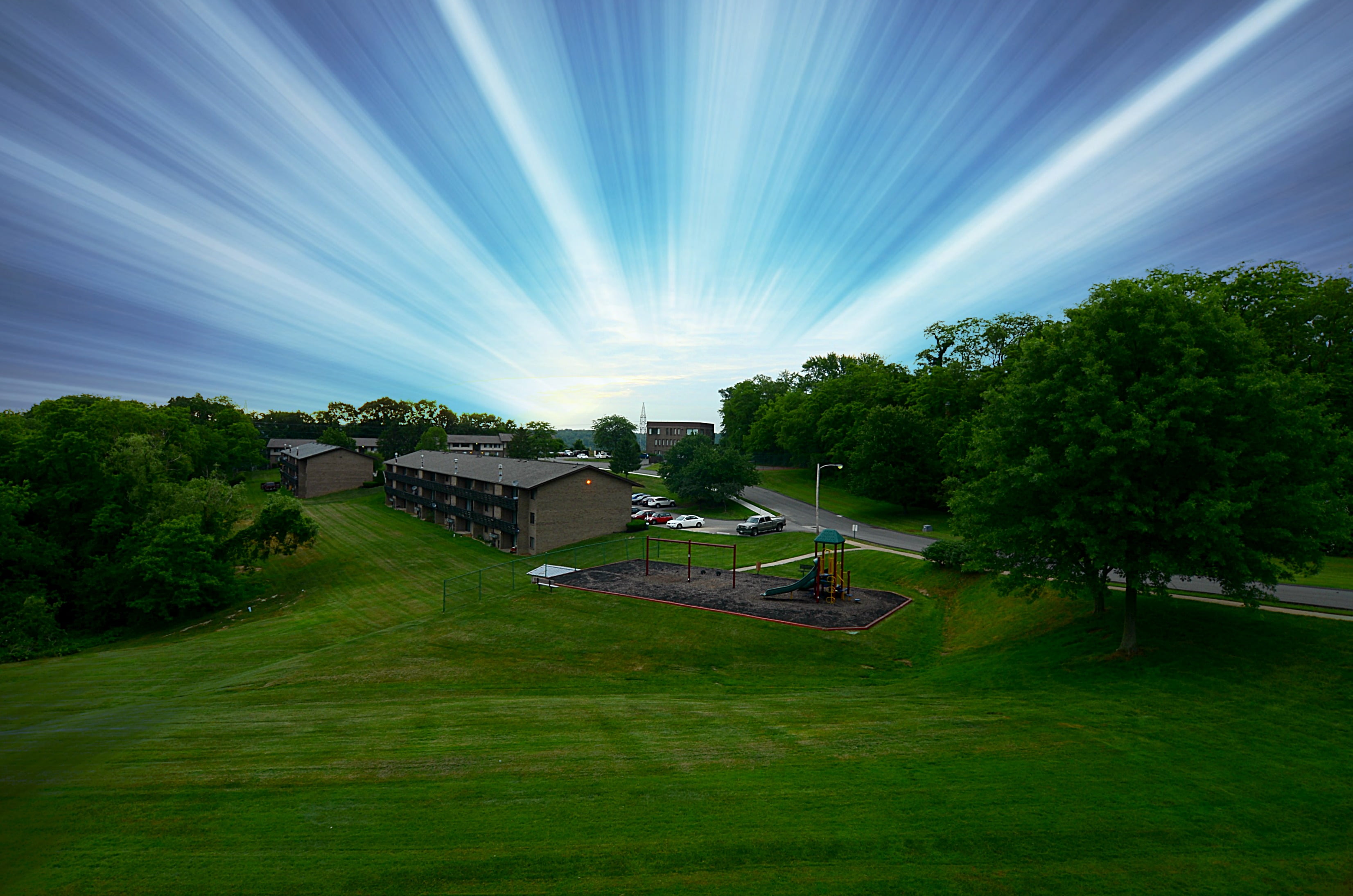 Tokina, trees, lawn, 2K, d7000, angle, manicured, near, building, view, high, F4, HD Wallpaper