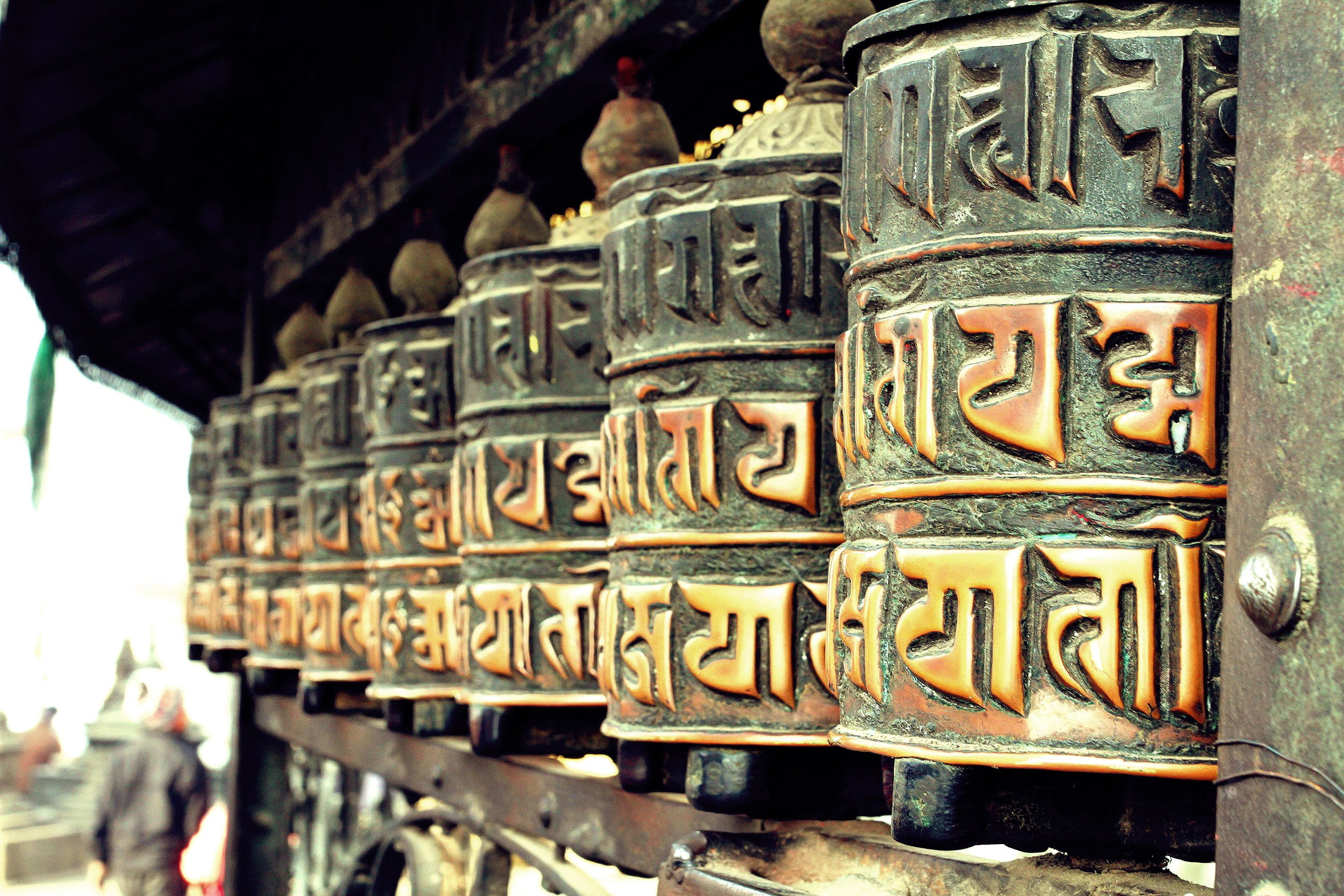 communication, metal, close-up, place of worship, frames, sign, western script, belief, nepal, 2K, spirituality, travel, closeup, focus on foreground, HD Wallpaper