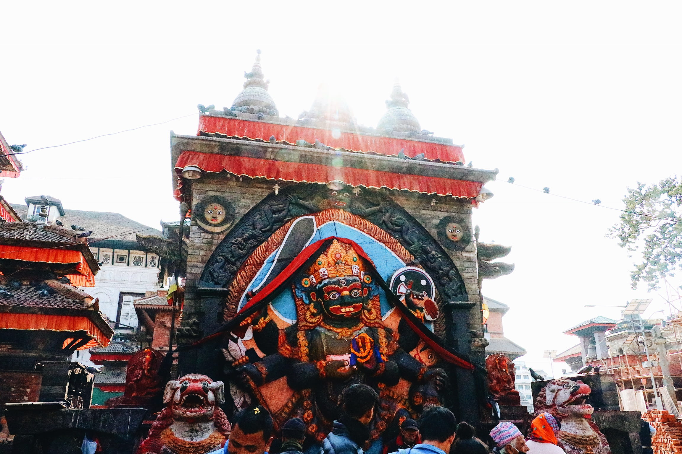 stone, building exterior, day, travel destinations, human representation, religion, belief, nepal, outdoors, 1080P, kathmandu durbar square, spirituality, HD Wallpaper