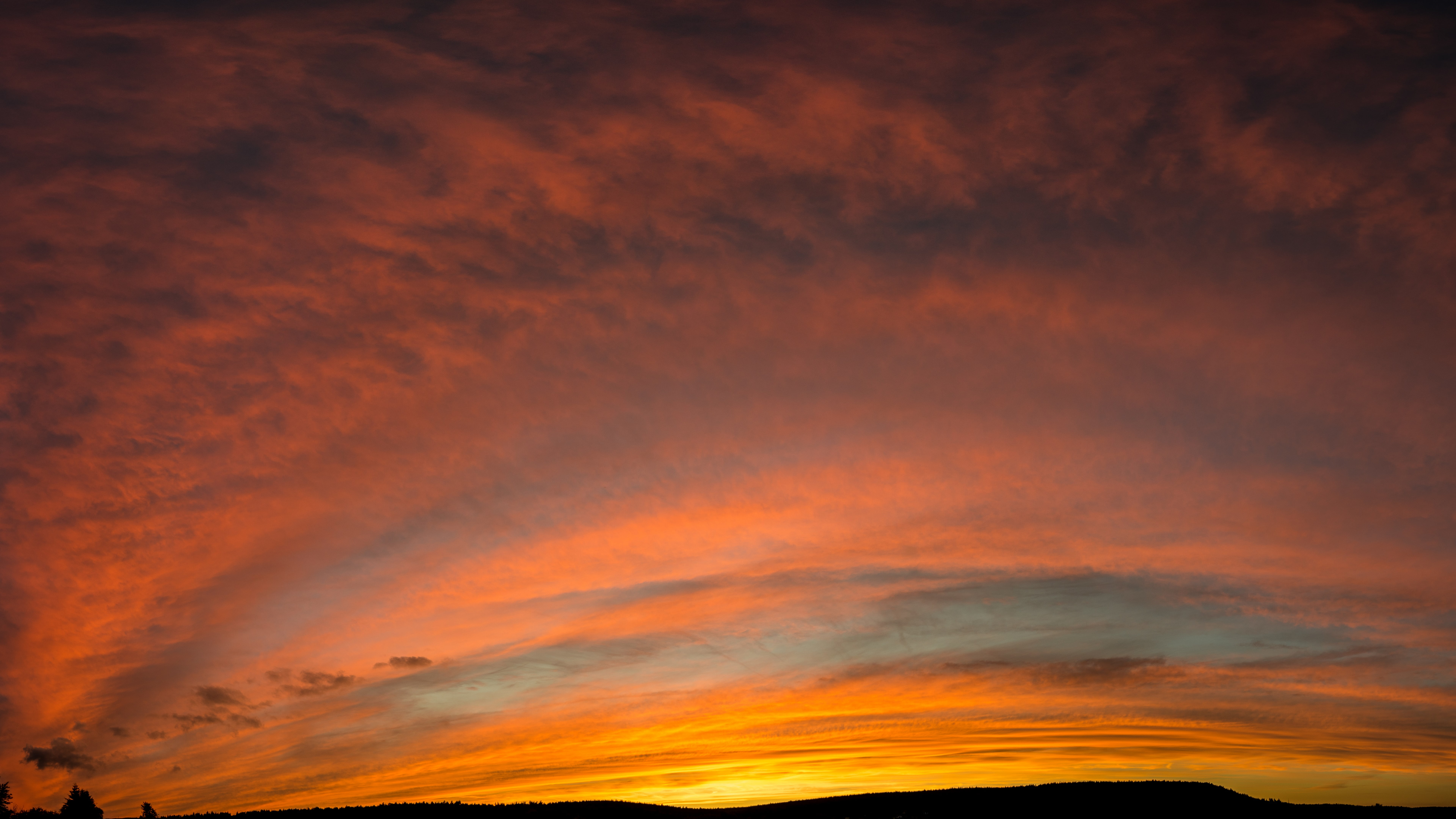 sunset, beauty in nature, cloud, atmosphere, romantic sky, cloudscape, sky, orange color, outdoors, nature, backgrounds, awe, afterglow, cloud - sky, no people, HD Wallpaper
