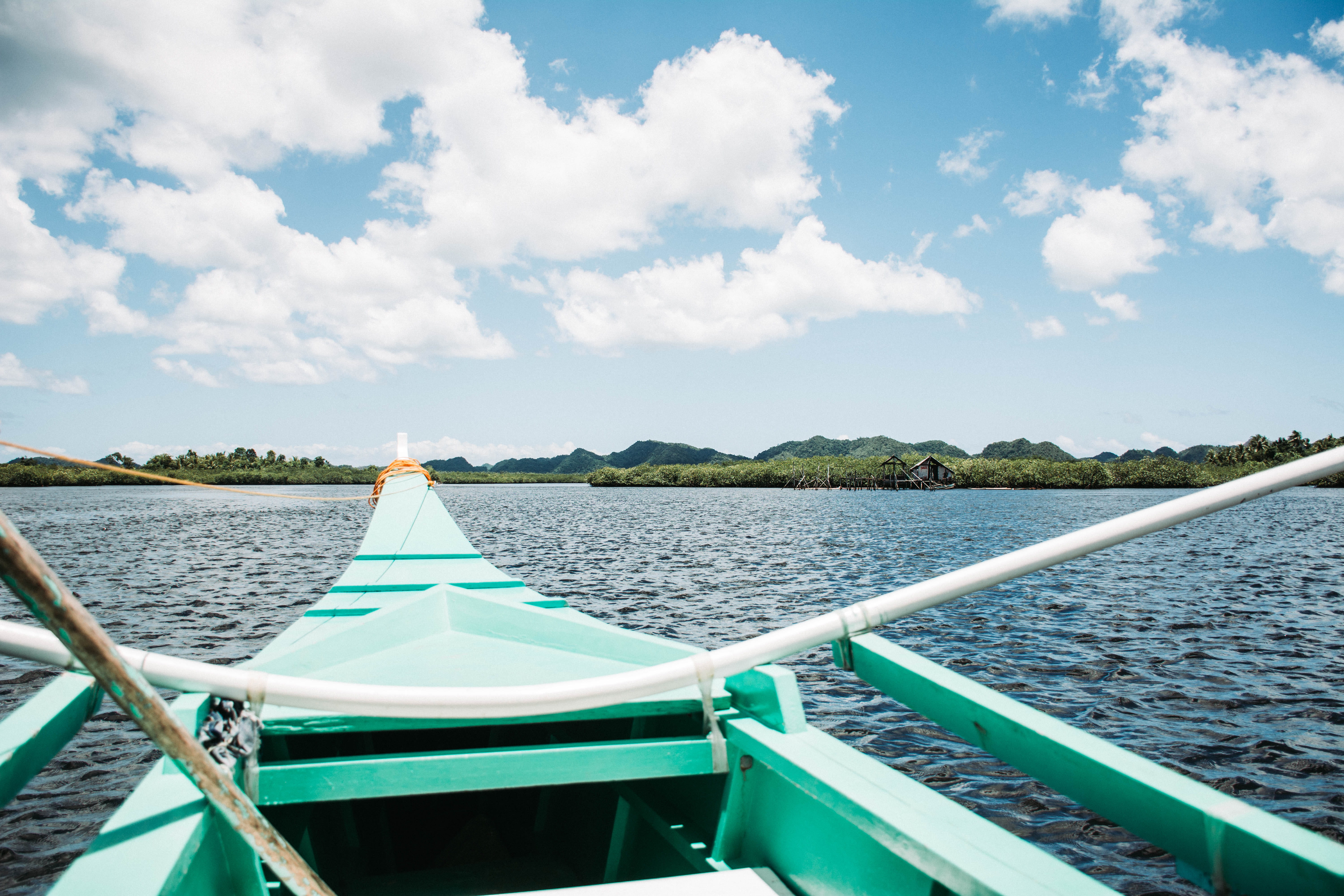 railing, scenics - nature, dock, outdoors, mode of transportation, nature, water, oars, outrigger, beauty in nature, waterfront, boat, lake, handrail, tranquility, HD Wallpaper