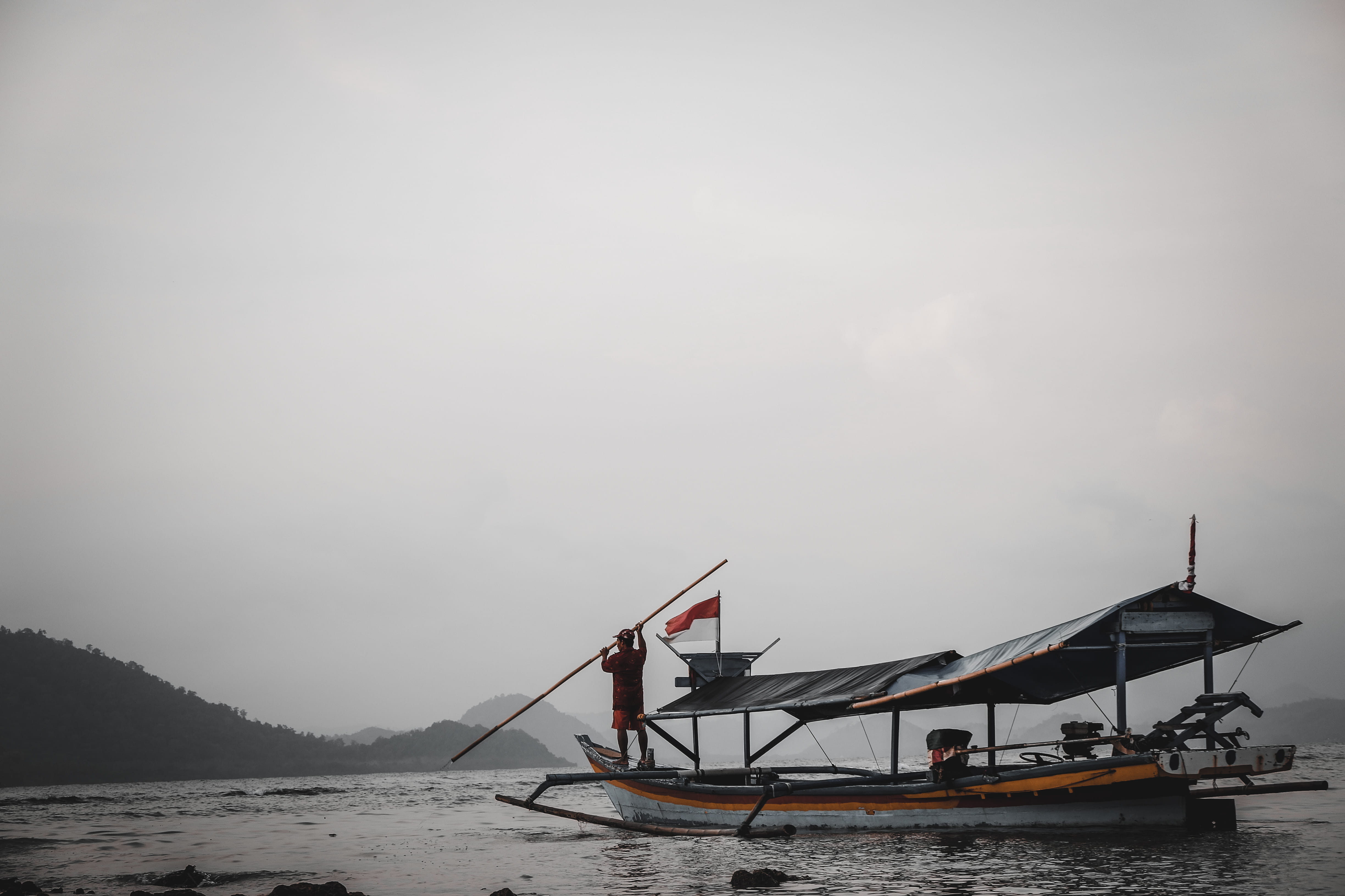 travel, scenics - nature, nature, no people, 4K, watercraft, fog, transportation, beauty in nature, outdoors, vessel, lampung, person, indonesia, fishing industry, HD Wallpaper