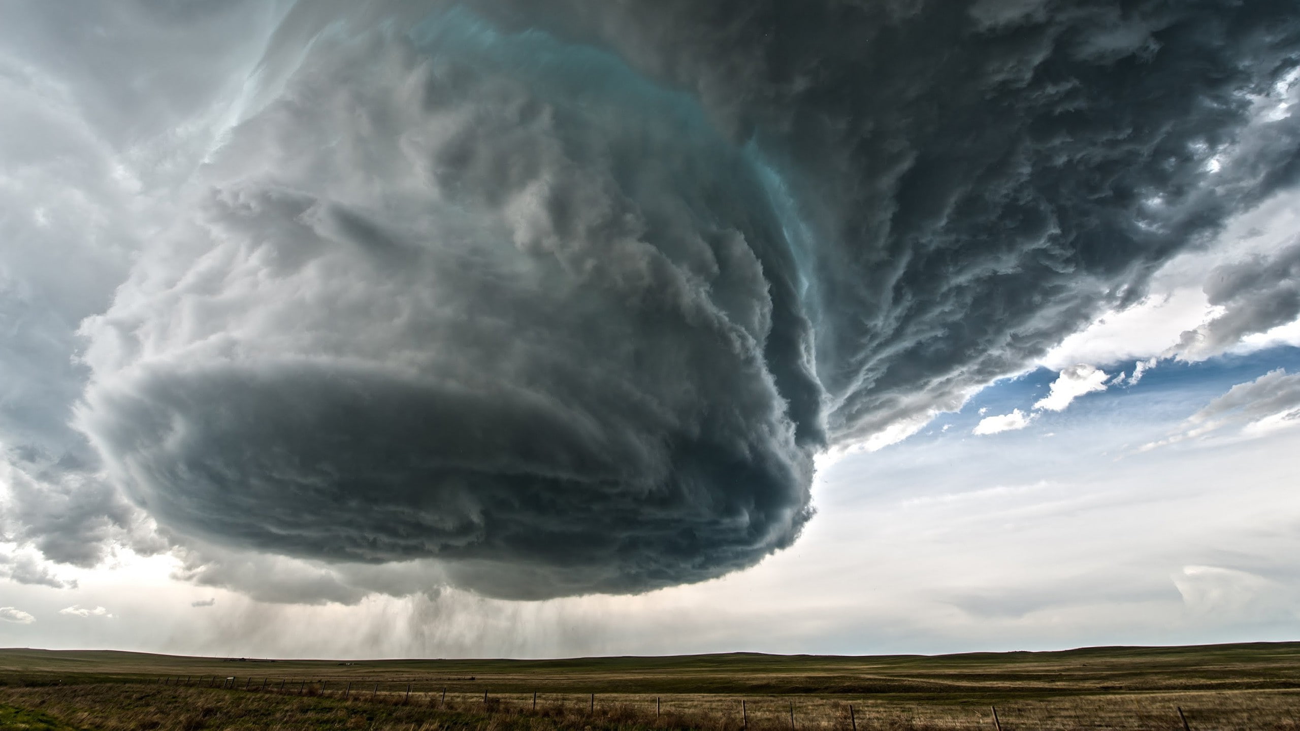 scenics - nature, supercell (nature), sky, clouds, tornado, landscape, storm, thunderstorm, field, Wyoming, nature, no people, extreme weather, beauty in nature, HD Wallpaper