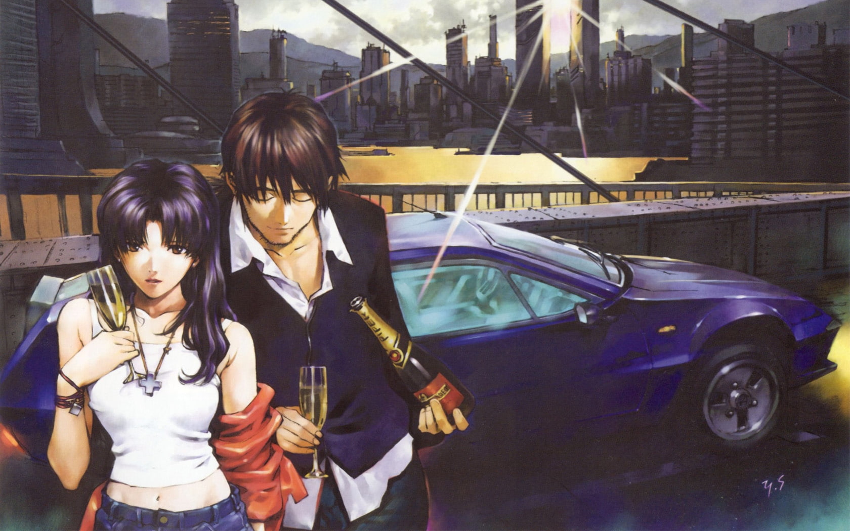 neon, kaji, art, Misato Katsuragi, ryouji, genesis, neon genesis evangelion, misato, hd, x, anime, 720P, evangelion, katsuragi, HD Wallpaper