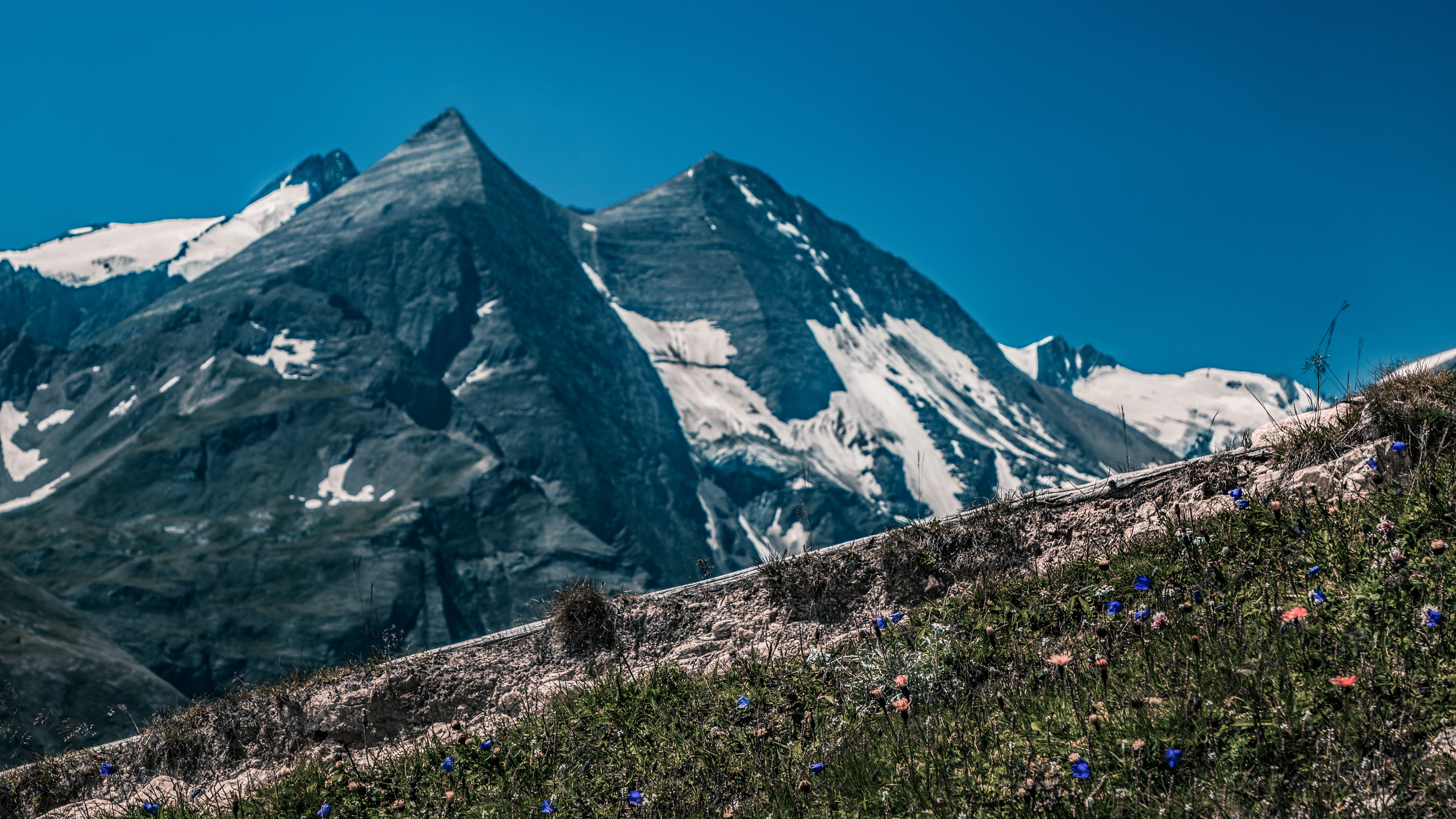 landscape, austria, outdoor, no people, beauty, fuscher törl, plant, salzburg, grossglockner, clear sky, alps, european alps, snowcapped mountain, winter, HD Wallpaper