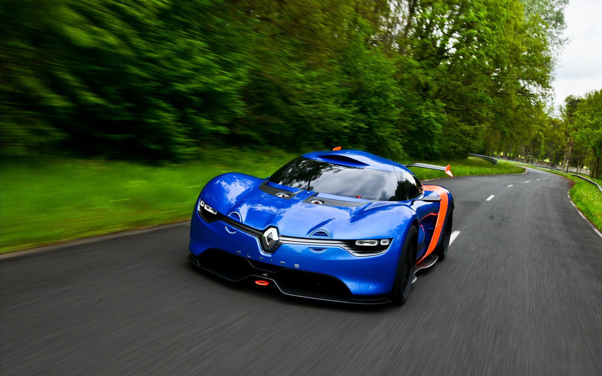 car, 2012, a110, 1080P, cars, renault, blue, alpine, sports, HD Wallpaper
