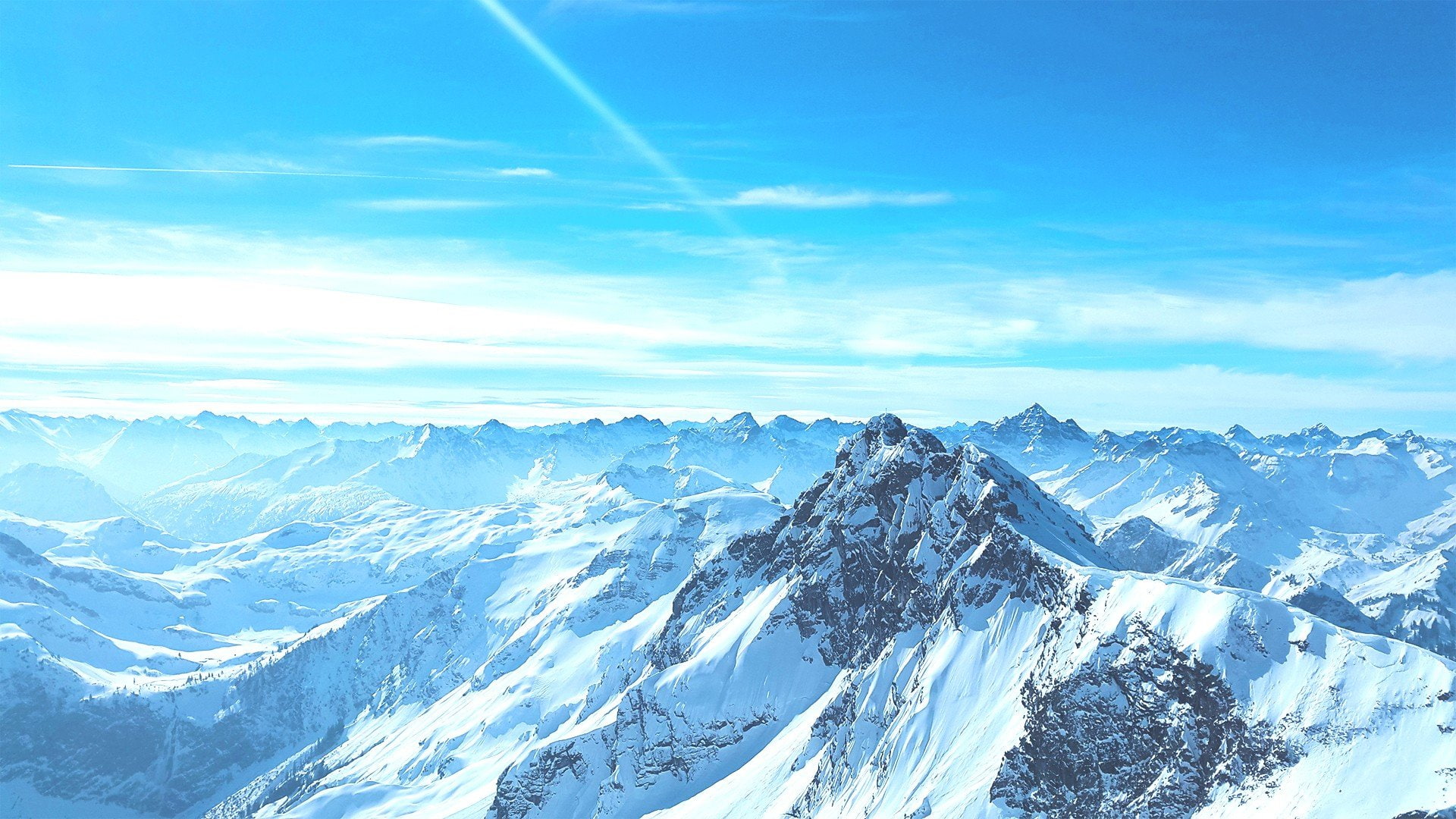 1080P, mountains landscape blue nature sky snow clouds mount everest, HD Wallpaper