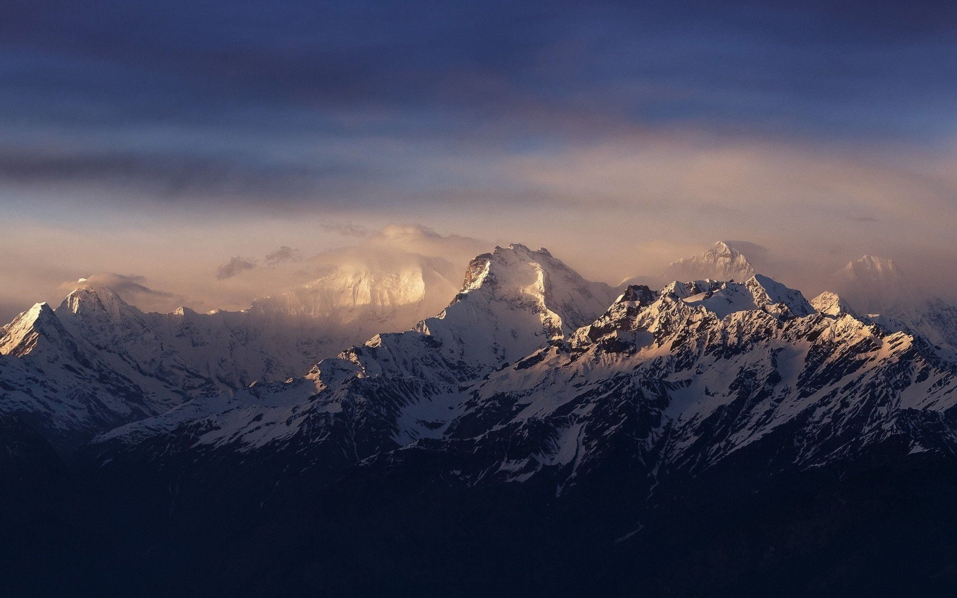 1080P, mountain range, winter, environment, snow, nature, travel destinations, tranquility, mountain peak, snowcapped mountain, beauty in nature, landscape, HD Wallpaper