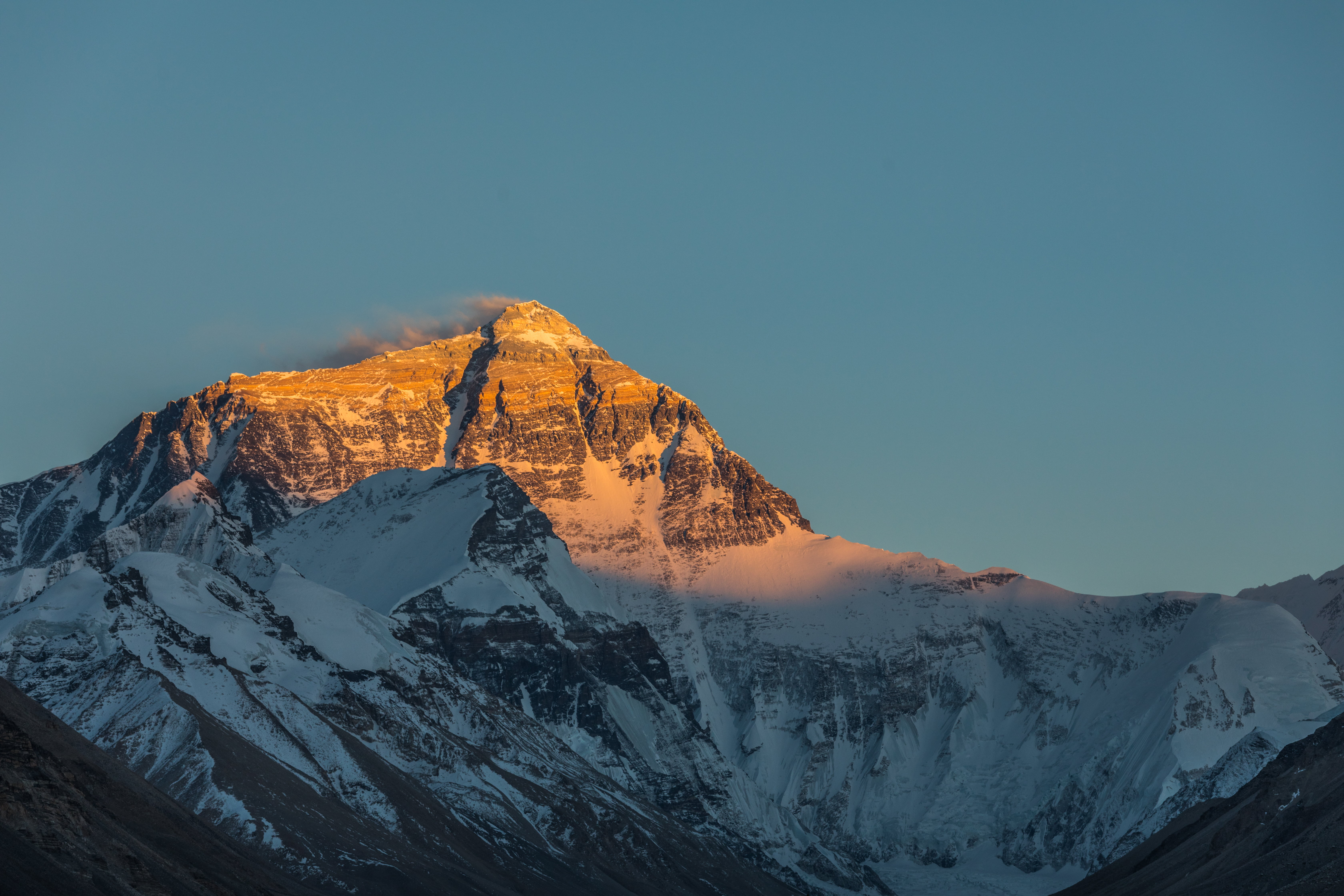 mountains, sunset, clear sky, 5K, Mount Everest, HD Wallpaper